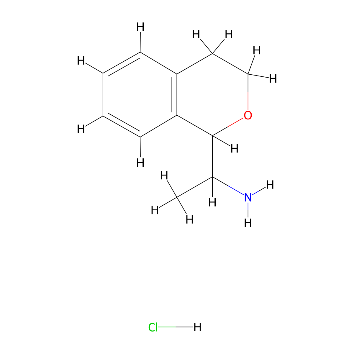 1-(3,4-dihydro-1H-2-benzopyran-1-yl)ethan-1-amine hydrochloride molecular structure, CAS 2901095-33-6