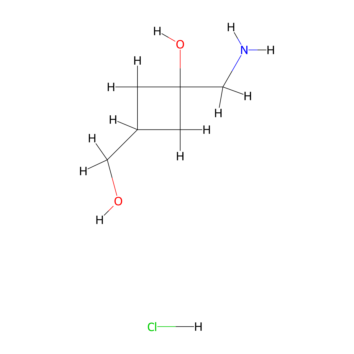 1-(Aminomethyl)-3-(hydroxymethyl)cyclobutan-1-ol hydrochloride molecular structure, CAS 2901095-38-1