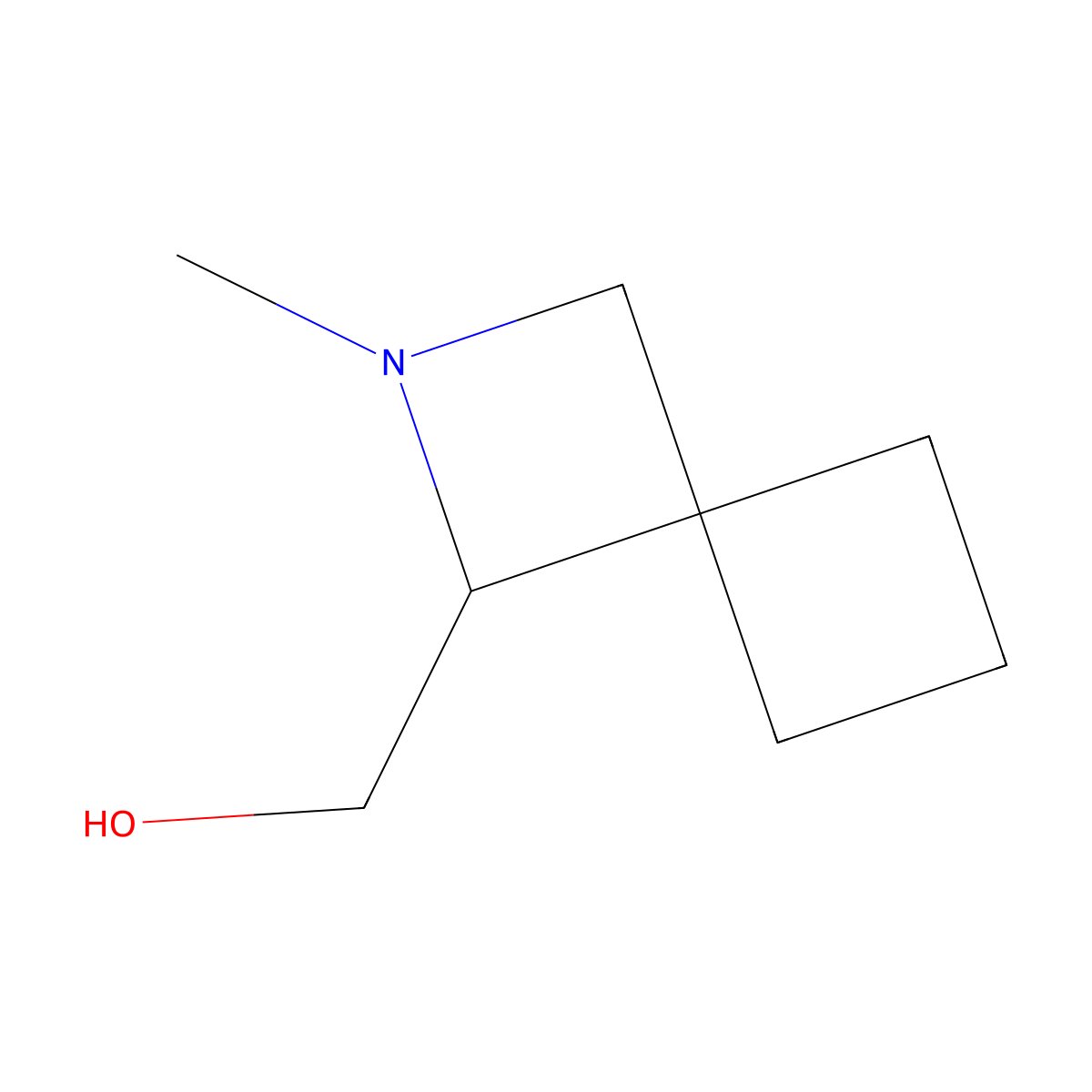 {2-Methyl-2-azaspiro[3.3]heptan-1-yl}methanol molecular structure, CAS 2901095-41-6