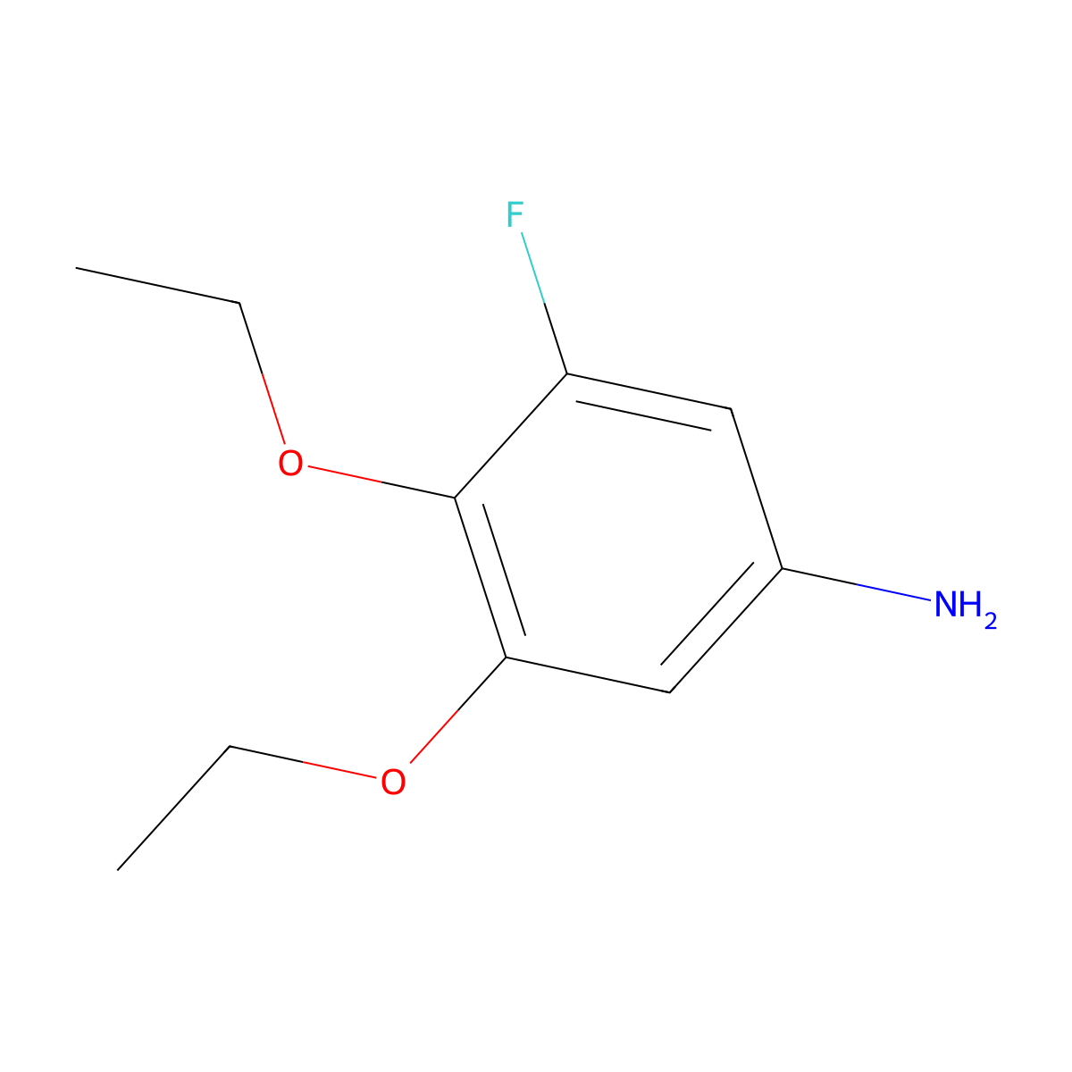 3,4-Diethoxy-5-fluoroaniline molecular structure, CAS 2901095-50-7