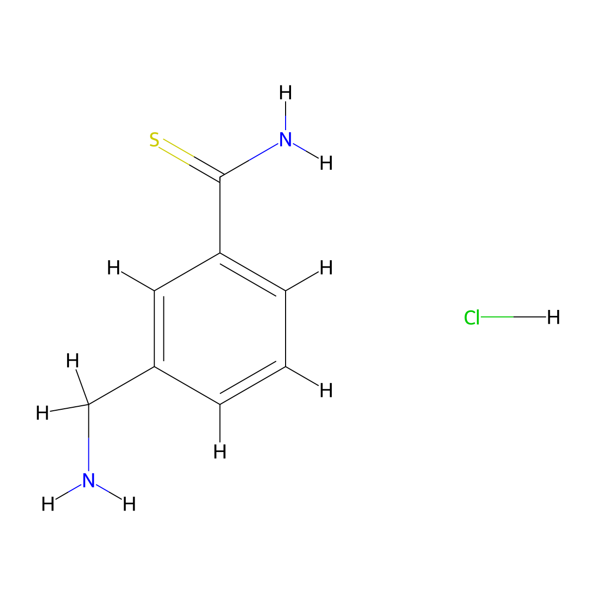 3-(Aminomethyl)benzene-1-carbothioamide hydrochloride molecular structure, CAS 2901095-59-6