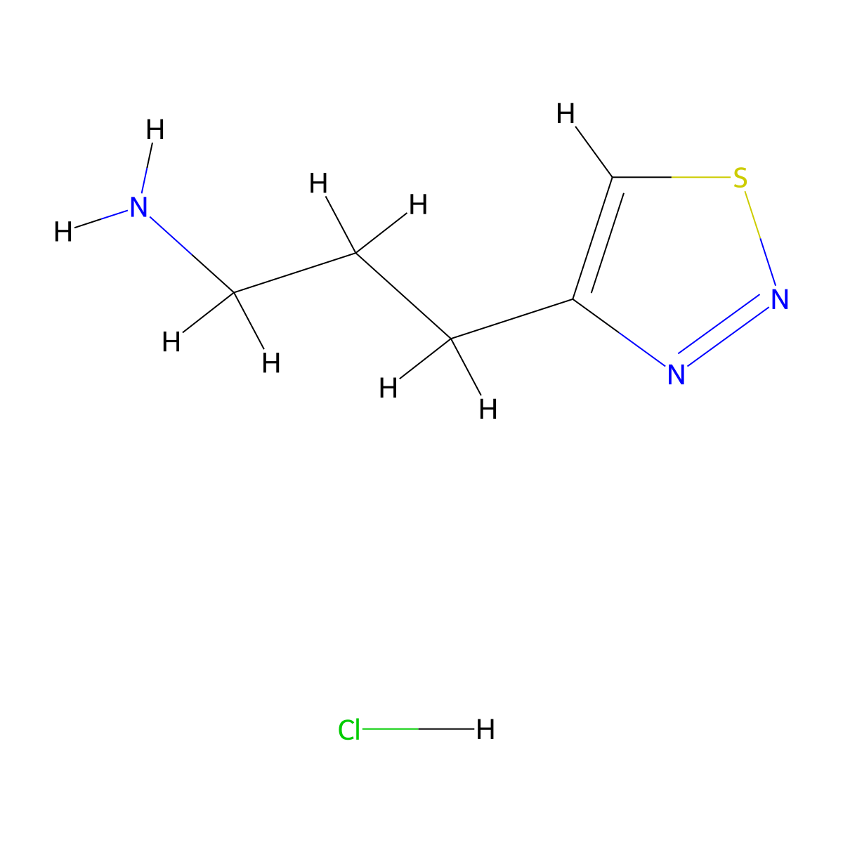 3-(1,2,3-Thiadiazol-4-yl)propan-1-amine hydrochloride molecular structure, CAS 2901095-62-1