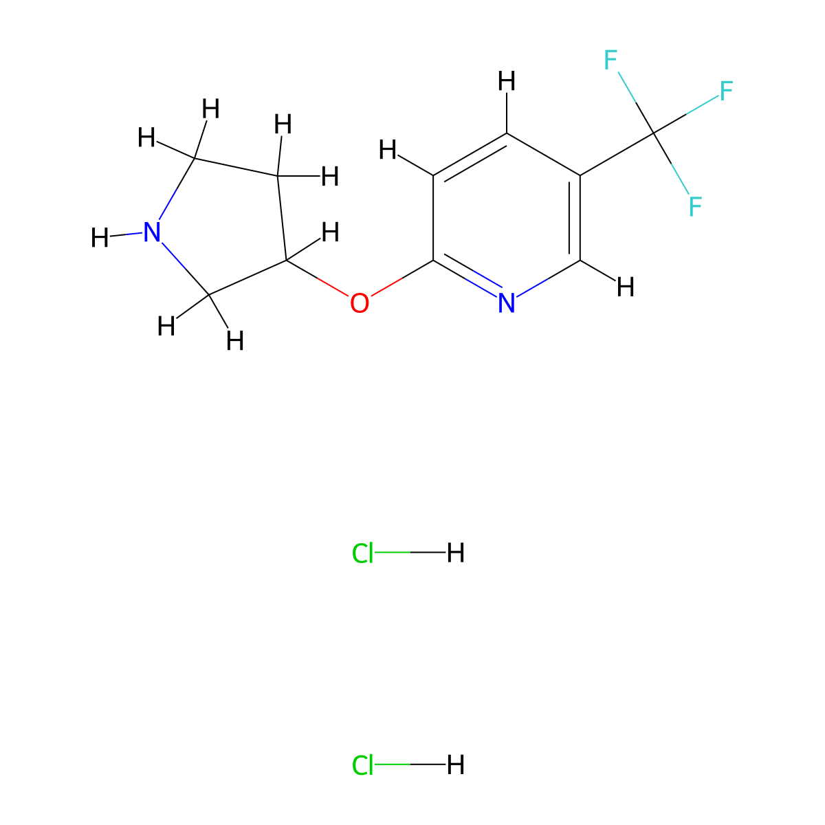 2-(Pyrrolidin-3-yloxy)-5-(trifluoromethyl)pyridine dihydrochloride molecular structure, CAS 2901095-70-1