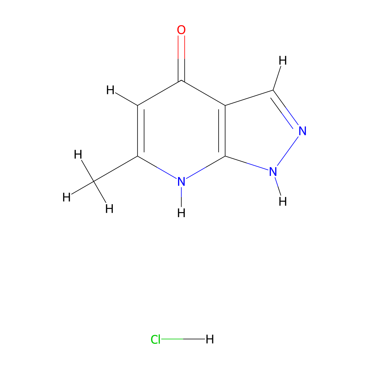 6-methyl-1H,4H,7H-pyrazolo[3,4-b]pyridin-4-one hydrochloride molecular structure, CAS 2901095-80-3
