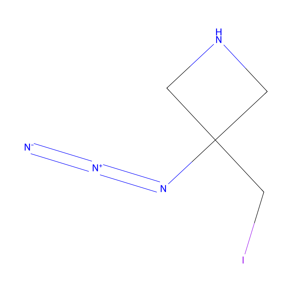 3-Azido-3-(iodomethyl)azetidine molecular structure, CAS 2901095-81-4