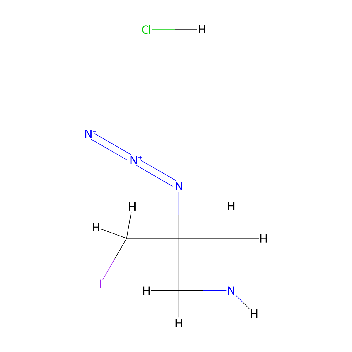 3-Azido-3-(iodomethyl)azetidine hydrochloride molecular structure, CAS 2901095-82-5