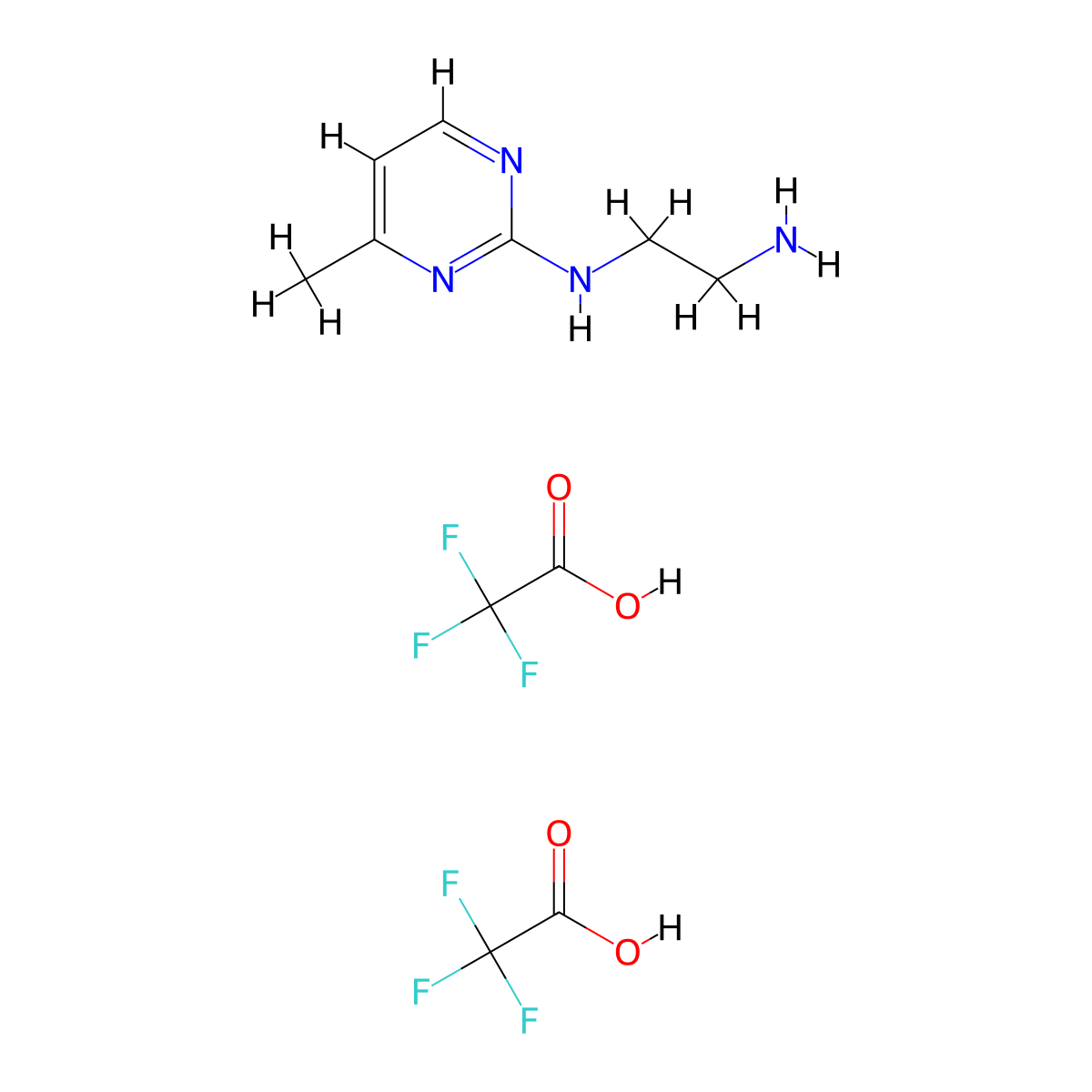N1-(4-methylpyrimidin-2-yl)ethane-1,2-diamine, bis(trifluoroacetic acid) molecular structure, CAS 2901095-88-1