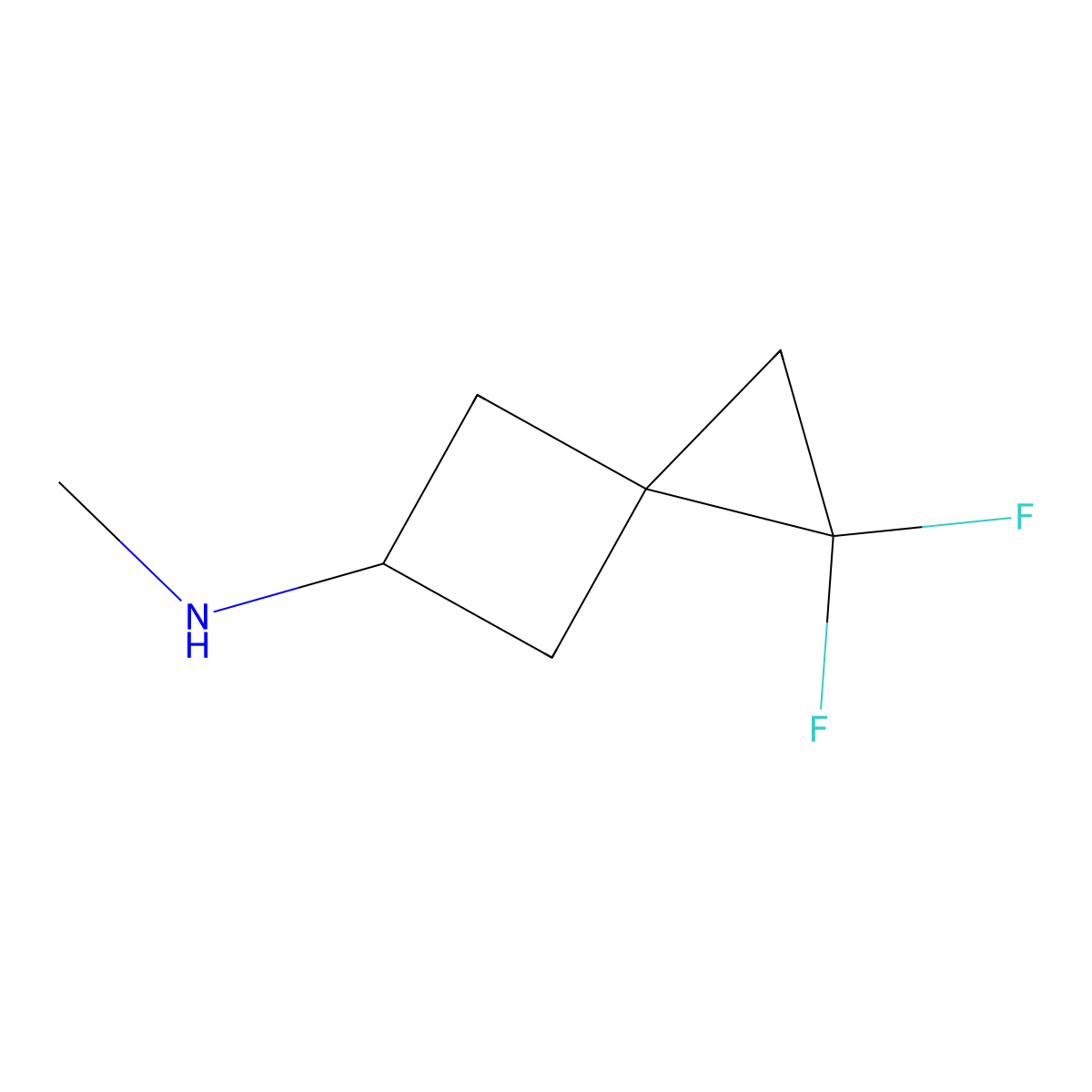 1,1-Difluoro-N-methylspiro[2.3]hexan-5-amine molecular structure, CAS 2901095-92-7