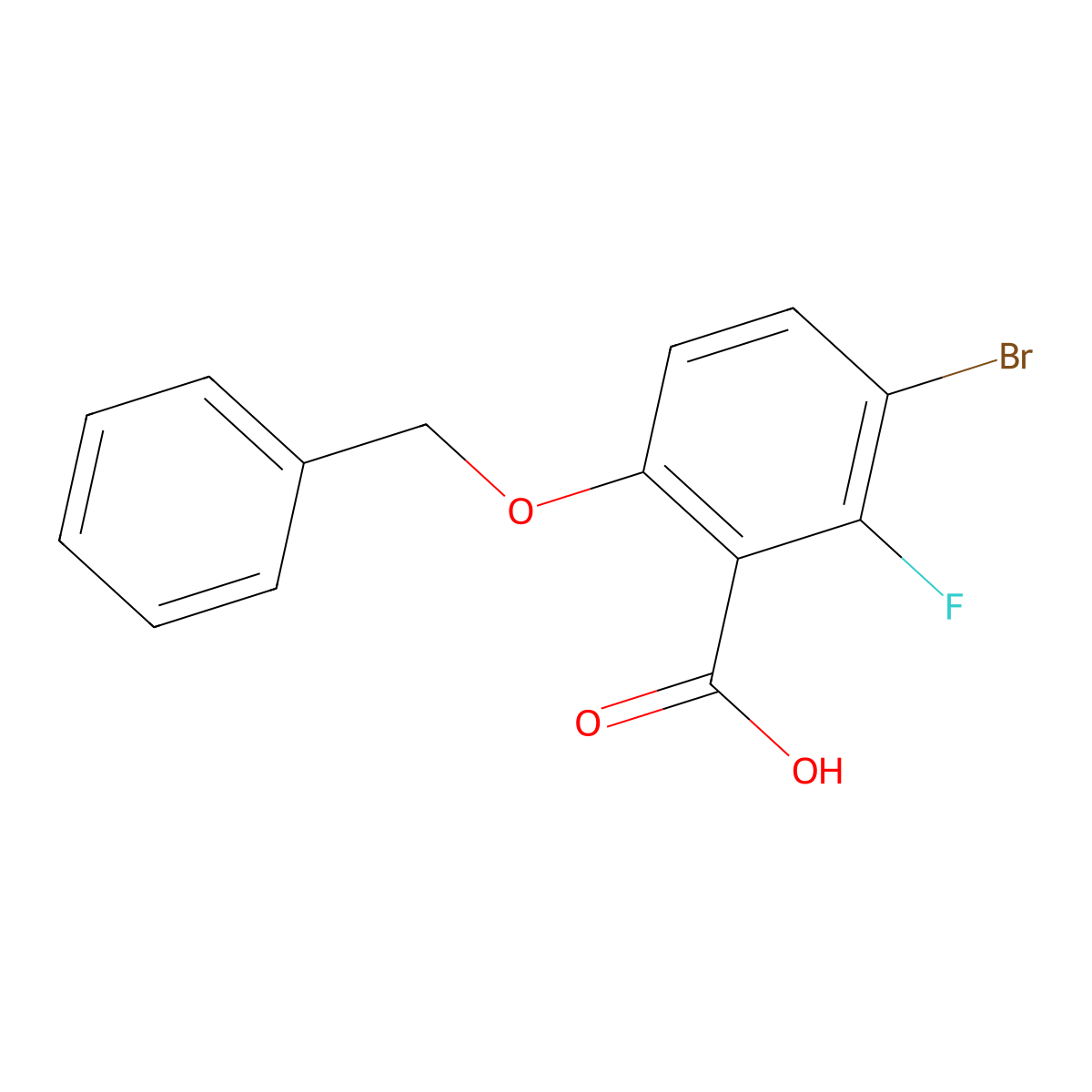 6-(Benzyloxy)-3-bromo-2-fluorobenzoic acid molecular structure, CAS 2901096-03-3