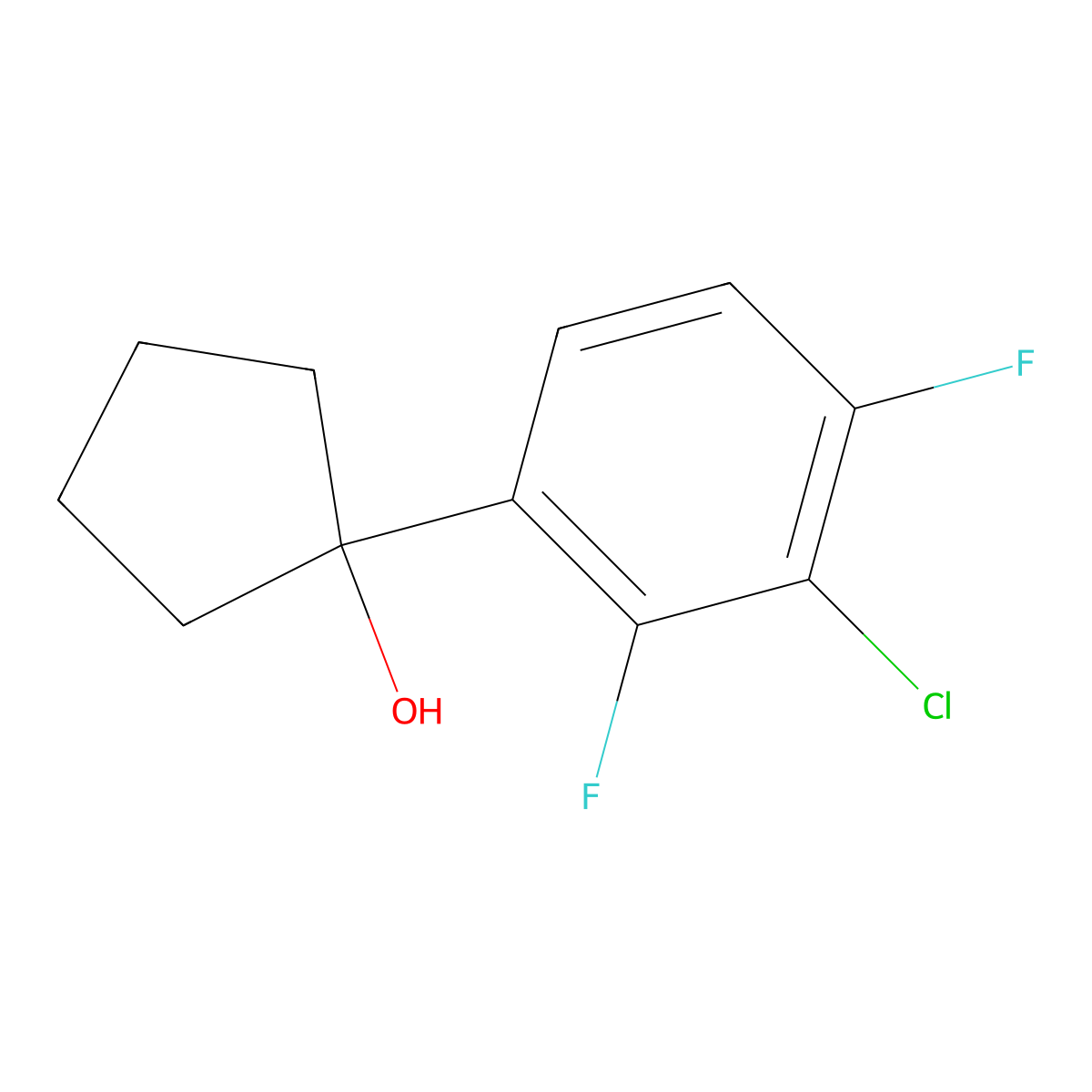 1-(3-Chloro-2,4-difluorophenyl)cyclopentanol molecular structure, CAS 2901096-05-5