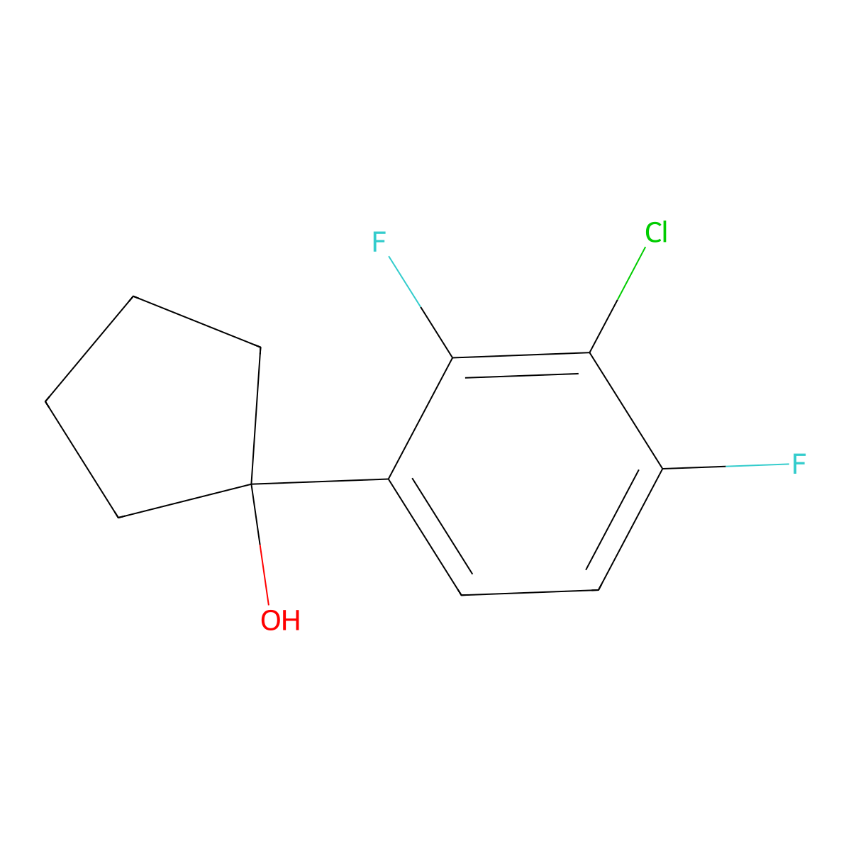 1-(3-Chloro-2,4-difluorophenyl)cyclopentanol molecular structure, CAS 2901096-05-5