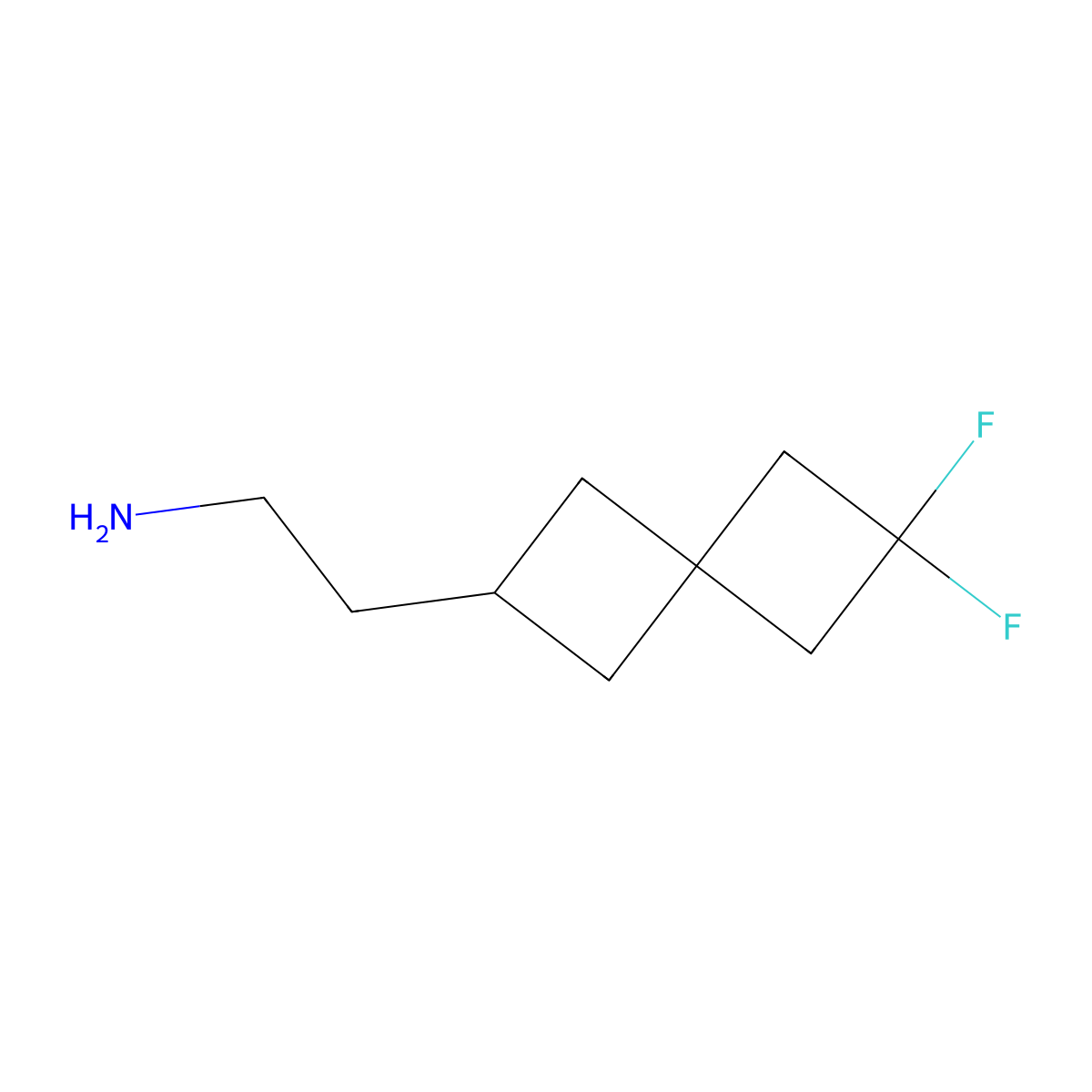 2-{6,6-Difluorospiro[3.3]heptan-2-yl}ethan-1-amine molecular structure, CAS 2901096-10-2
