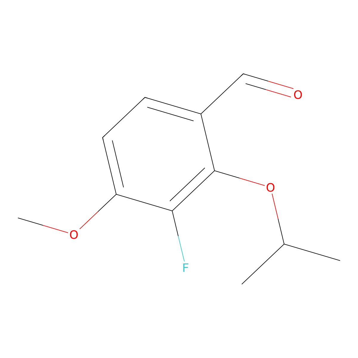 3-Fluoro-2-isopropoxy-4-methoxybenzaldehyde molecular structure, CAS 2901096-15-7