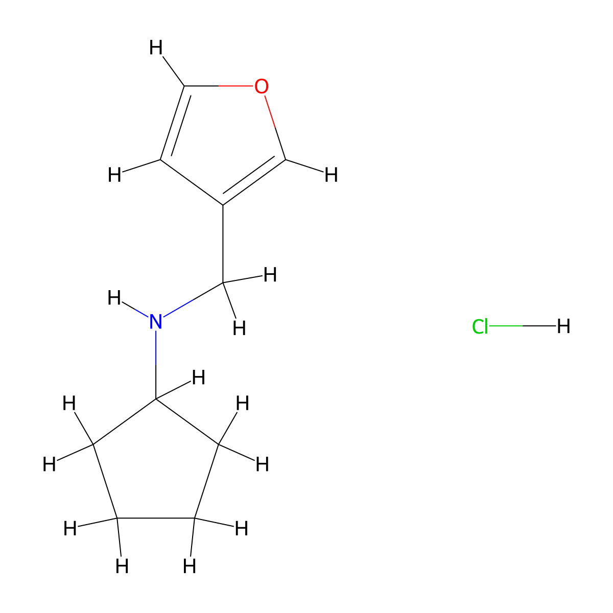 N-[(furan-3-yl)methyl]cyclopentanamine hydrochloride molecular structure, CAS 2901096-20-4