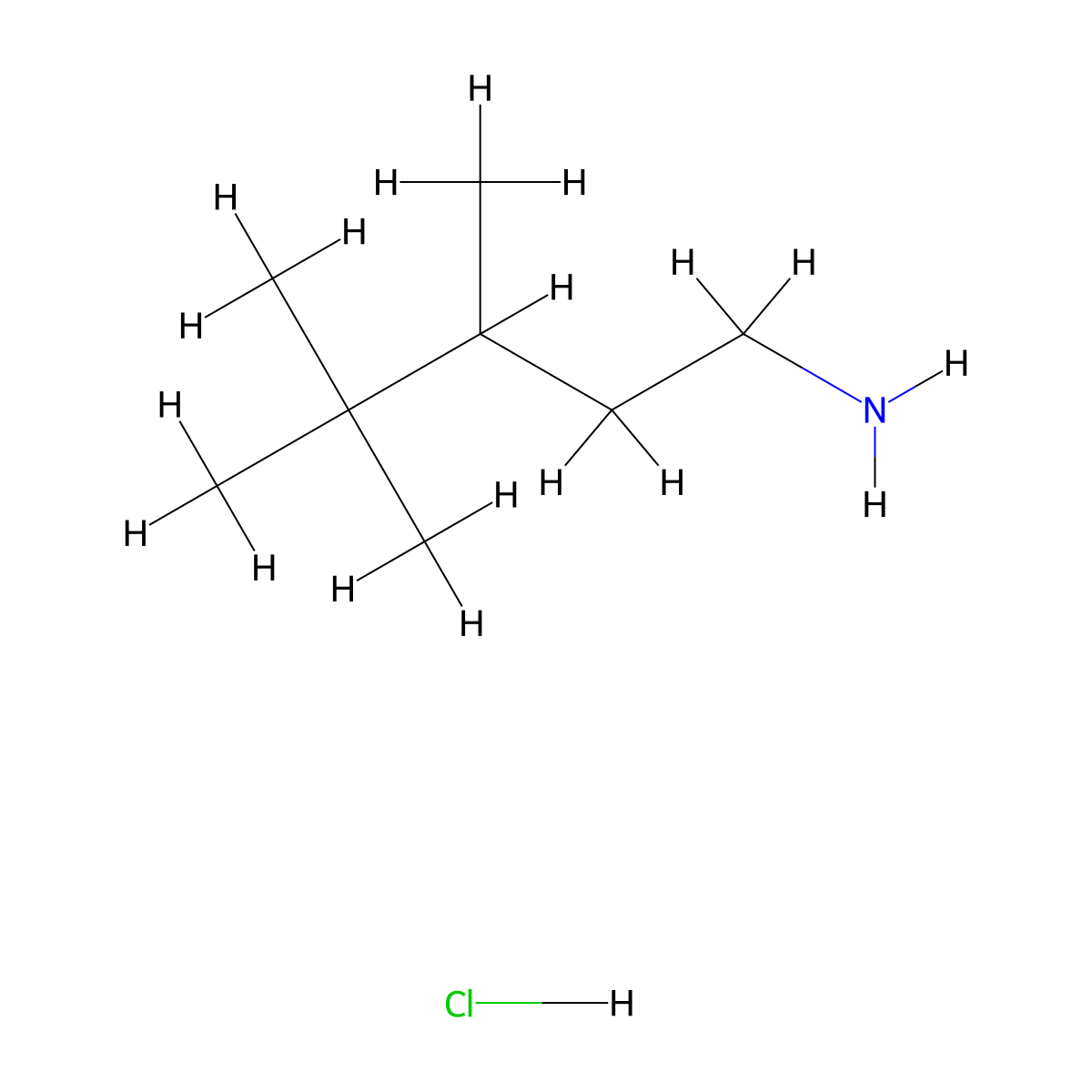 3,4,4-Trimethylpentan-1-amine hydrochloride molecular structure, CAS 2901096-21-5