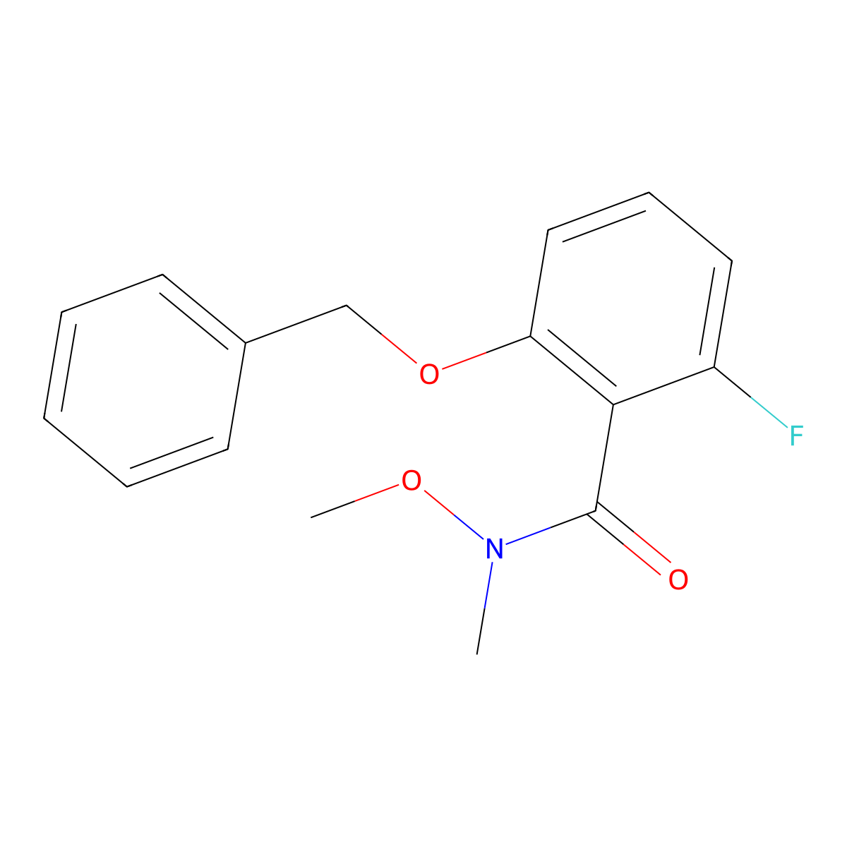 2-(BenZyloxy)-6-fluoro-N-methoxy-N-methylbenZamide molecular structure, CAS 2901096-22-6