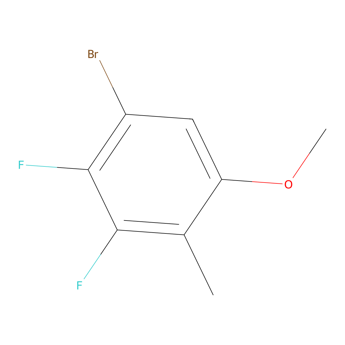 1-Bromo-2,3-difluoro-5-methoxy-4-methylbenzene molecular structure, CAS 2901096-26-0