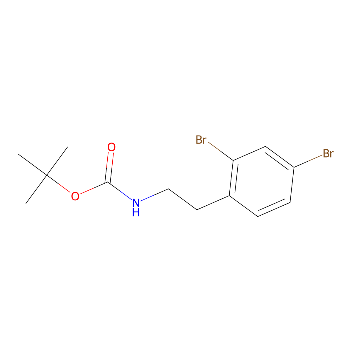 tert-butyl N-[2-(2,4-dibromophenyl)ethyl]carbamate molecular structure, CAS 2901096-29-3