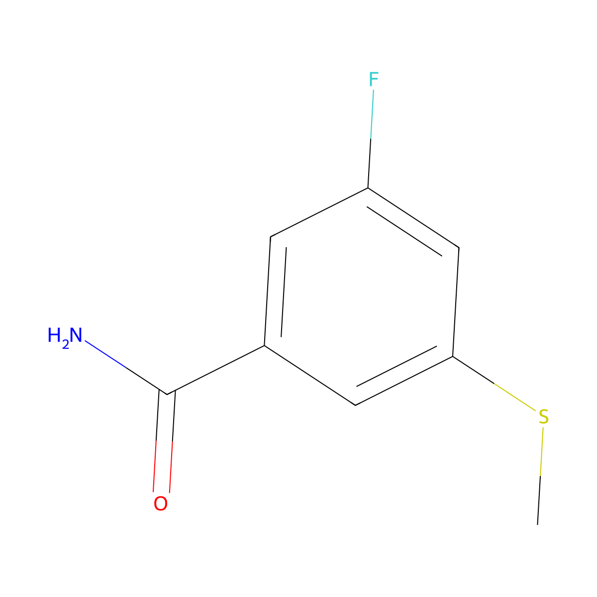 3-Fluoro-5-(methylthio)benZamide molecular structure, CAS 2901096-30-6
