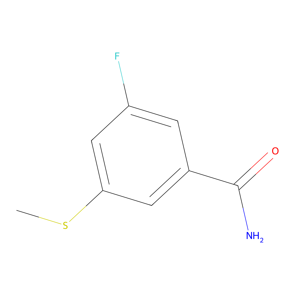 3-Fluoro-5-(methylthio)benZamide molecular structure, CAS 2901096-30-6