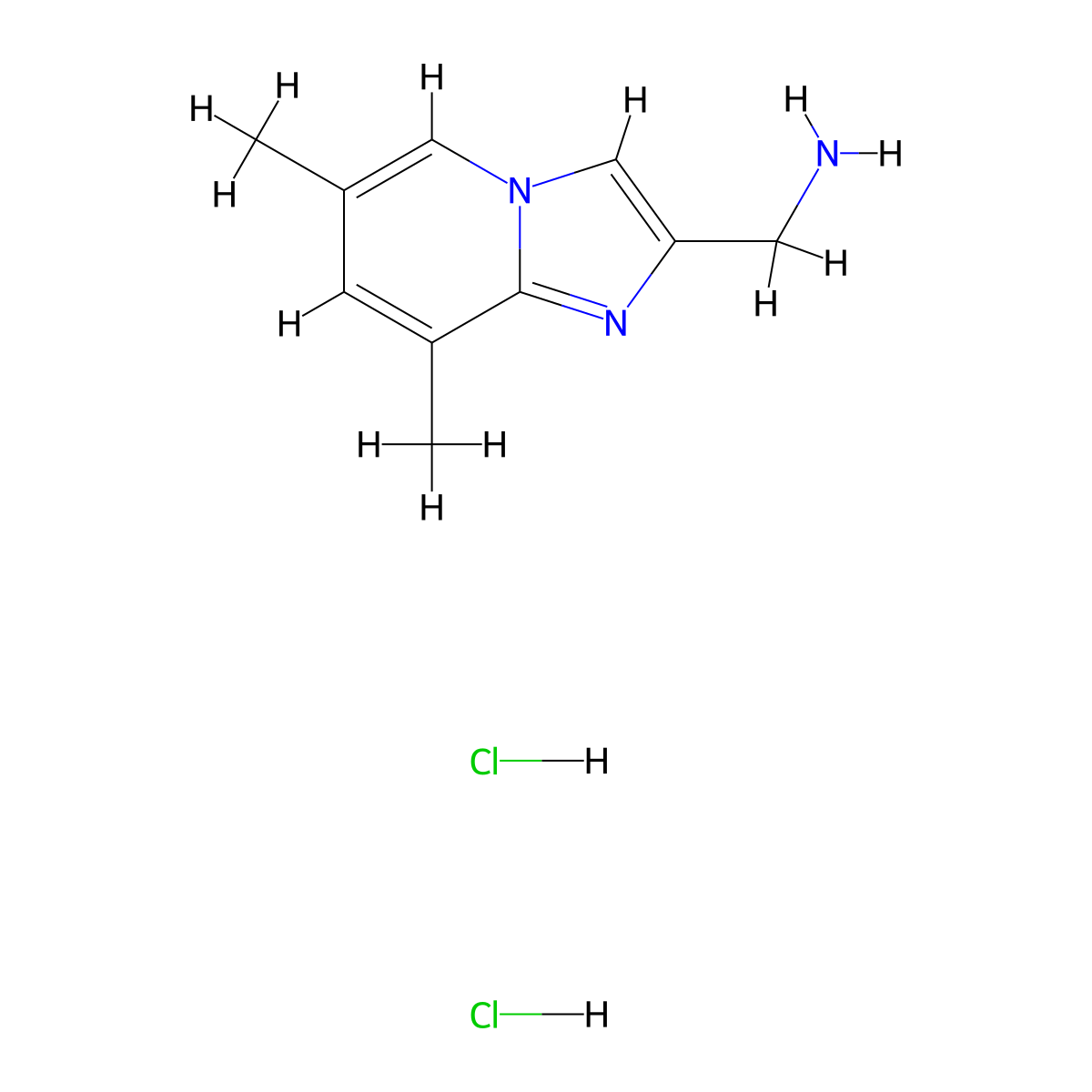 1-{6,8-Dimethylimidazo[1,2-a]pyridin-2-yl}methanamine dihydrochloride molecular structure, CAS 2901096-36-2