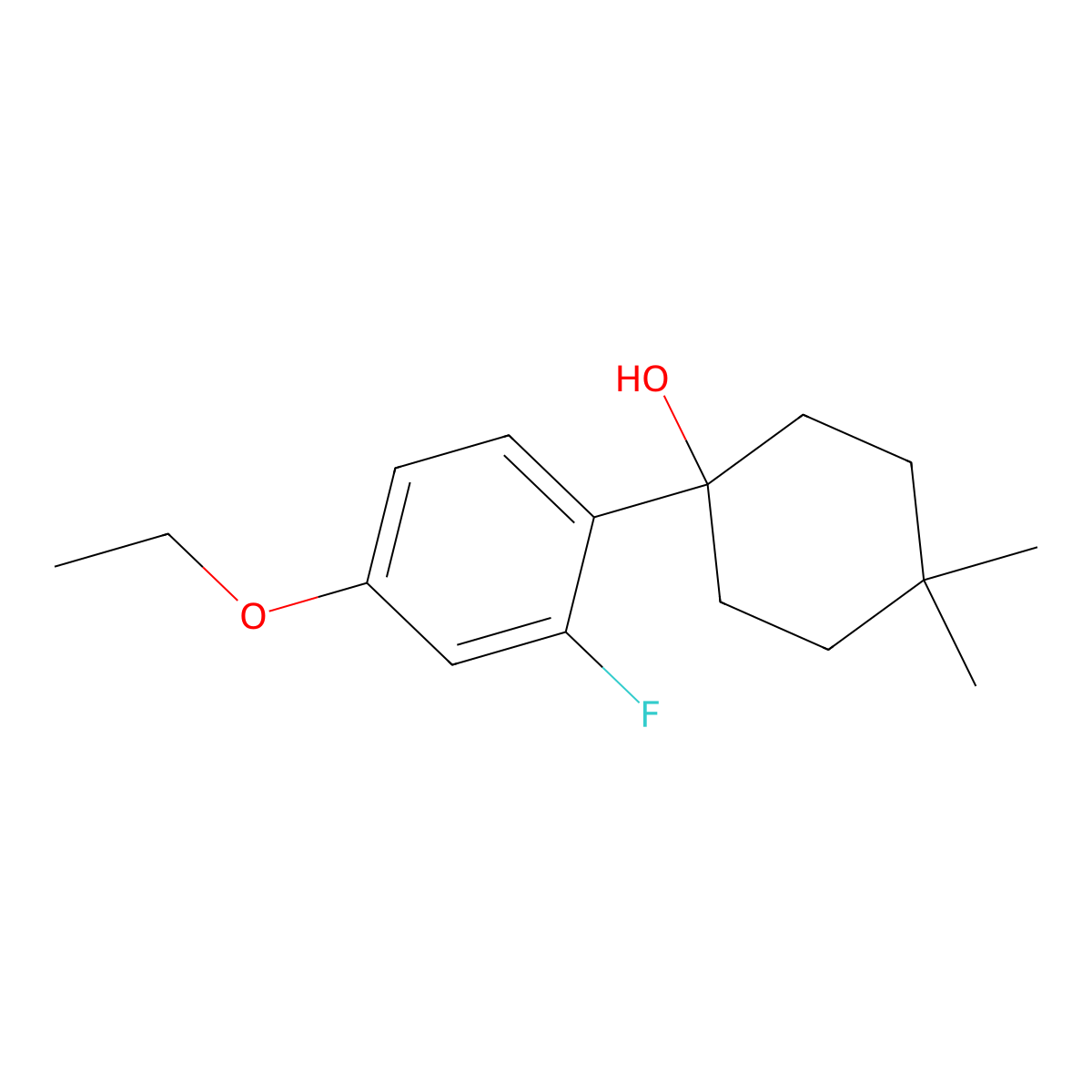 1-(4-Ethoxy-2-fluorophenyl)-4,4-dimethylcyclohexanol molecular structure, CAS 2901096-39-5