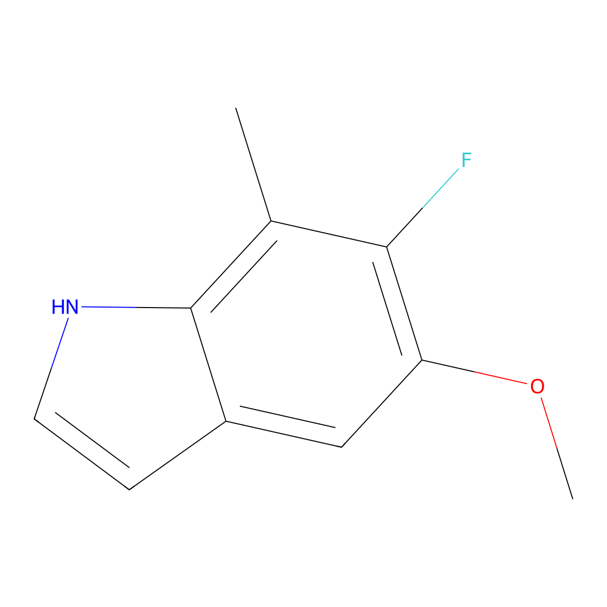 6-fluoro-5-methoxy-7-methyl-1H-indole molecular structure, CAS 2901096-41-9