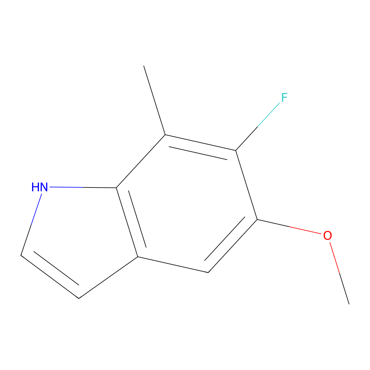 6-fluoro-5-methoxy-7-methyl-1H-indole molecular structure, CAS 2901096-41-9