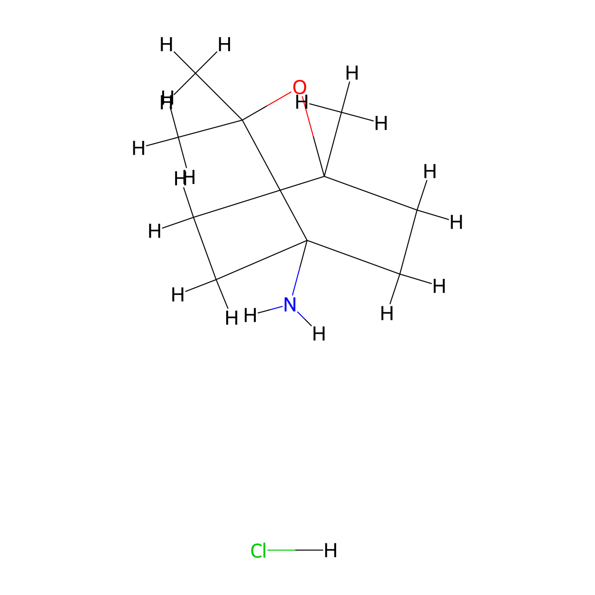 1,3,3-Trimethyl-2-oxabicyclo[2.2.2]octan-4-amine hydrochloride molecular structure, CAS 2901096-43-1