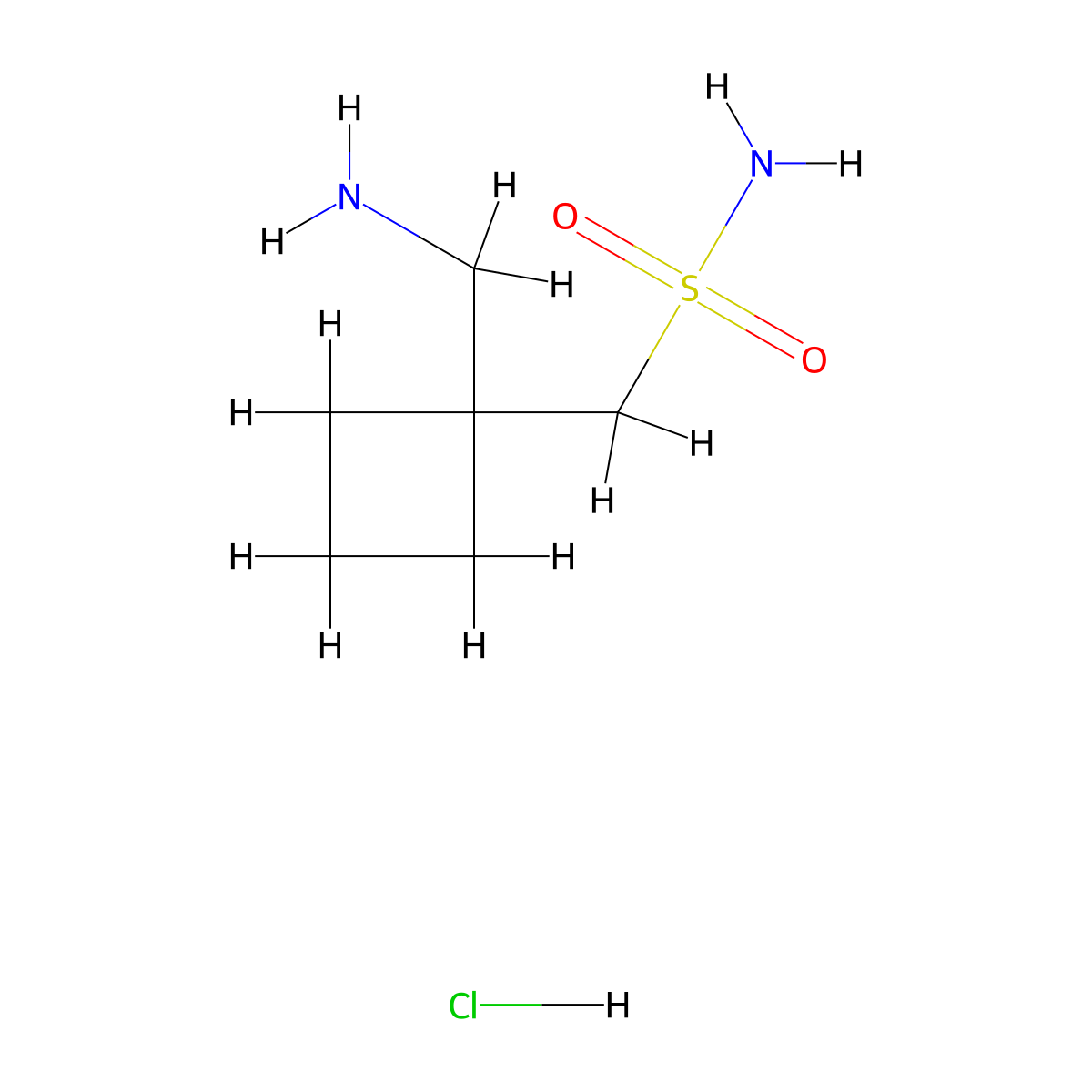[1-(Aminomethyl)cyclobutyl]methanesulfonamide hydrochloride molecular structure, CAS 2901096-52-2