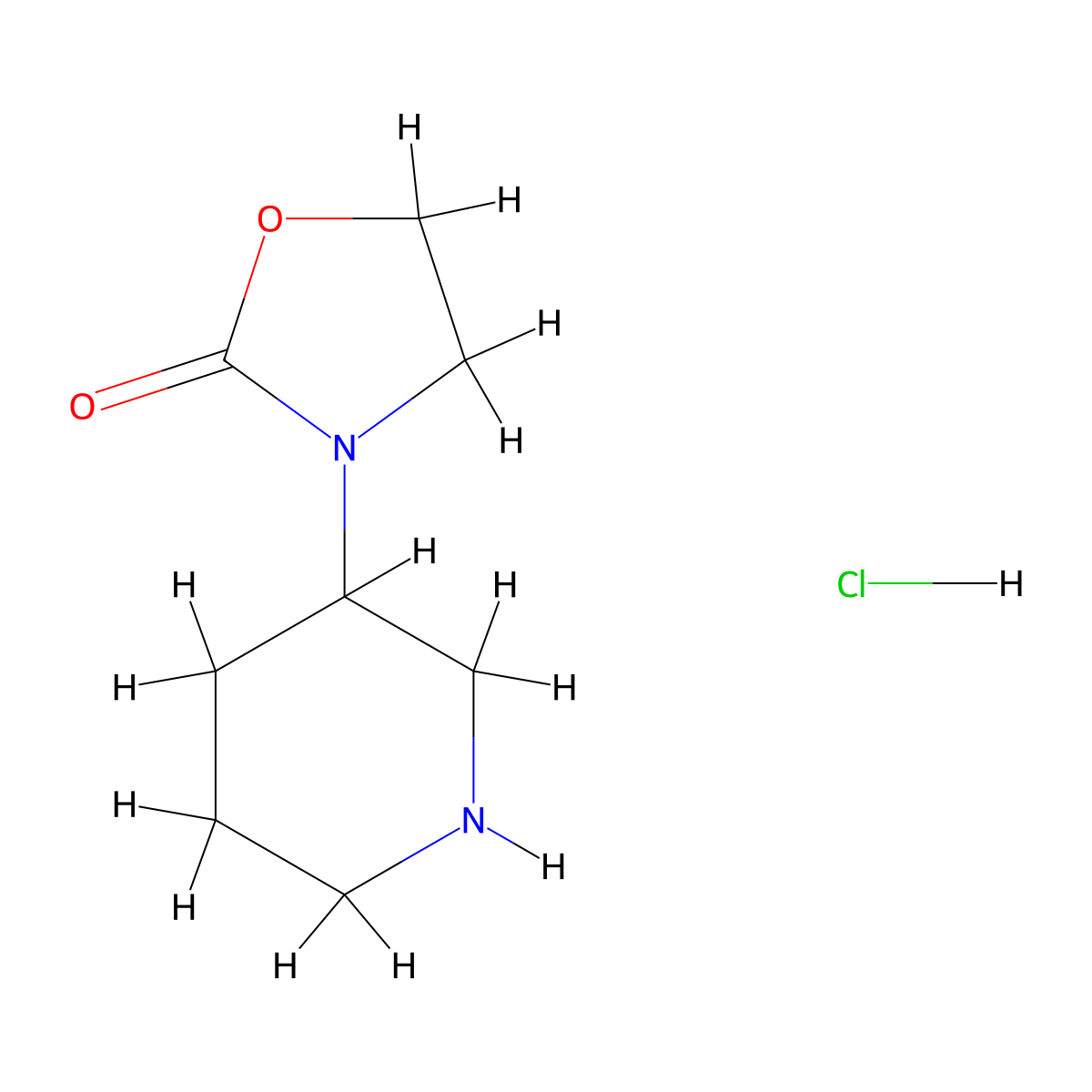 3-(Piperidin-3-yl)-1,3-oxazolidin-2-one hydrochloride molecular structure, CAS 2901096-53-3