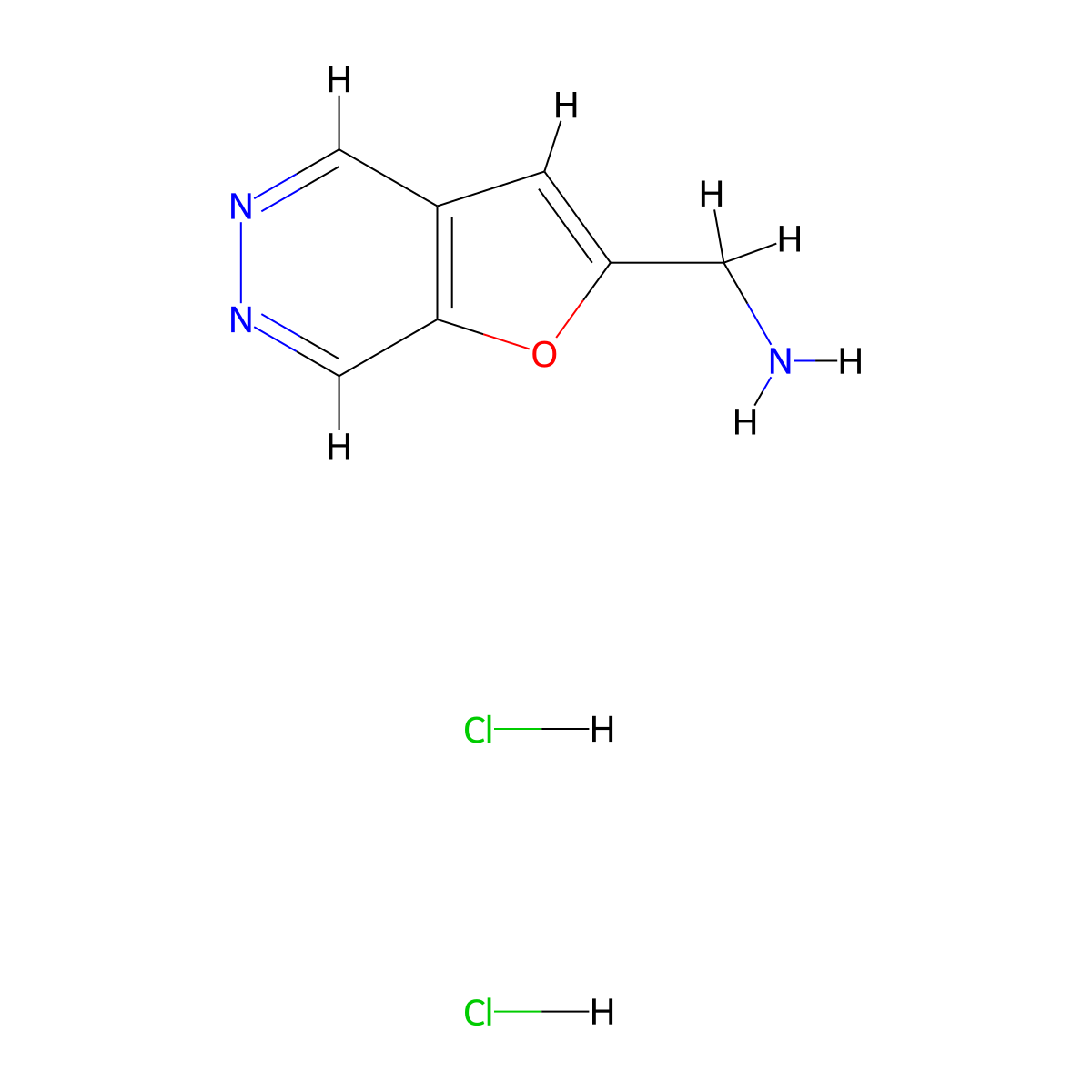 1-{Furo[2,3-d]pyridazin-2-yl}methanamine dihydrochloride molecular structure, CAS 2901096-56-6