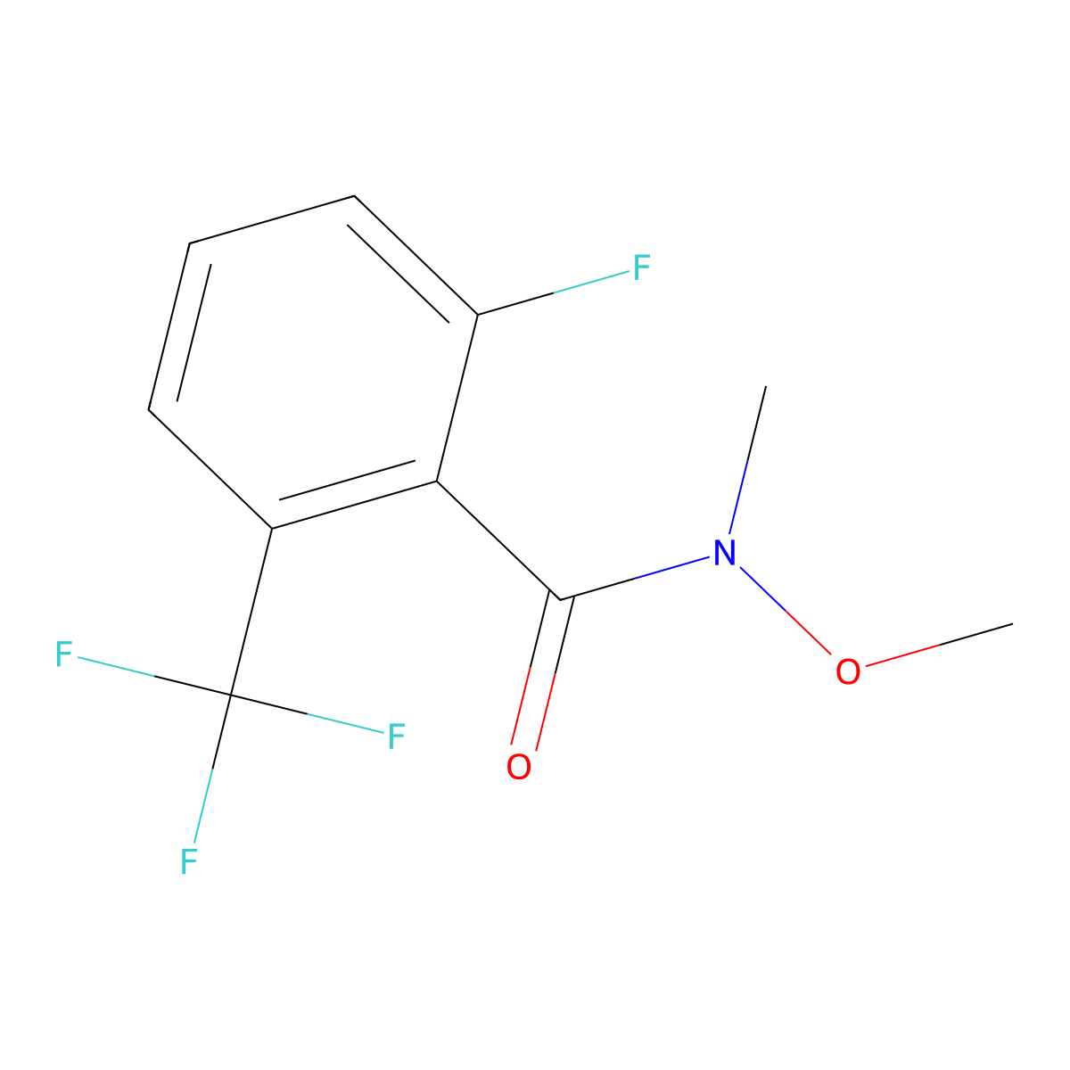 2-Fluoro-N-methoxy-N-methyl-6-(trifluoromethyl)benZamide molecular structure, CAS 2901096-62-4