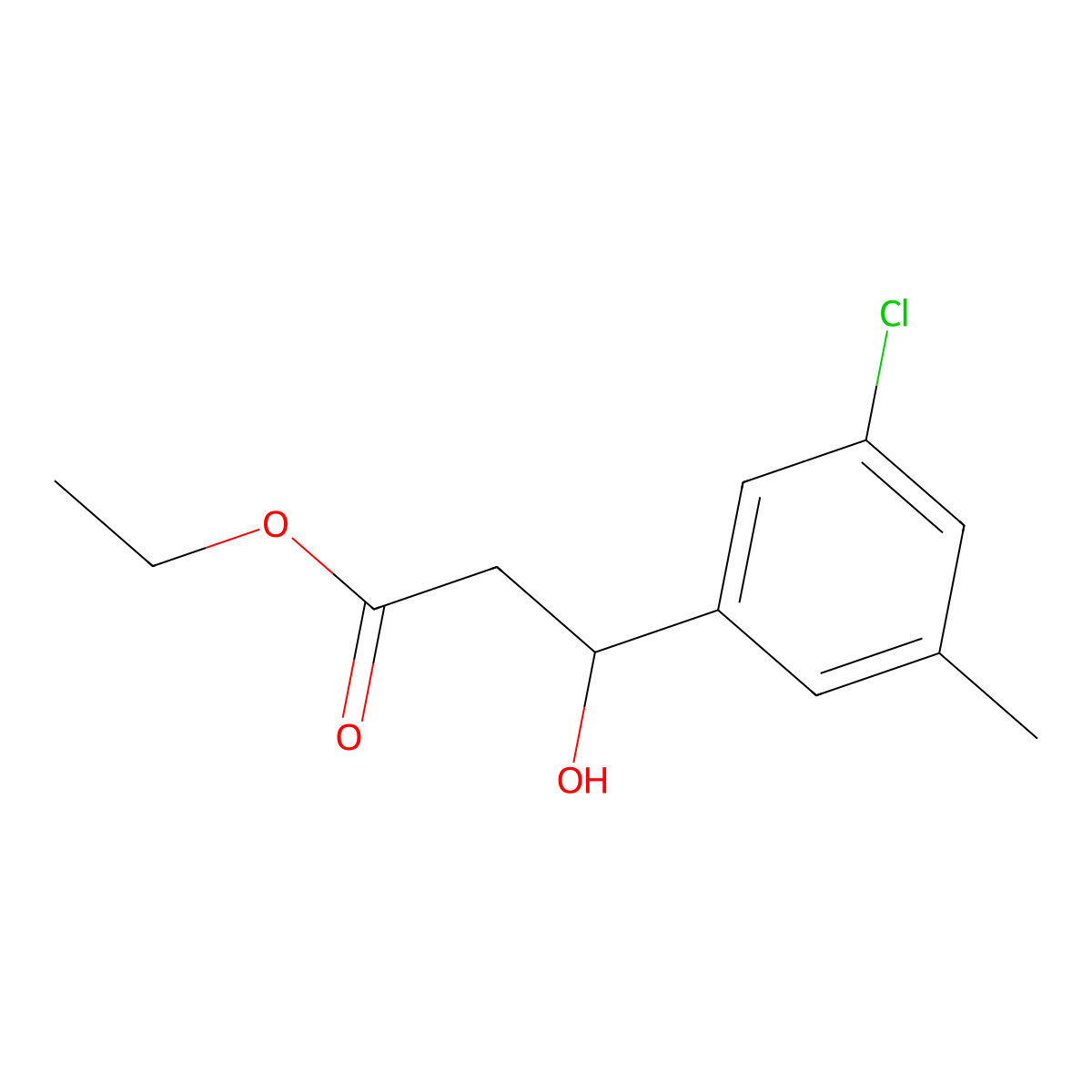 Ethyl 3-(3-Chloro-5-methylphenyl)-3-hydroxypropanoate molecular structure, CAS 2901096-63-5