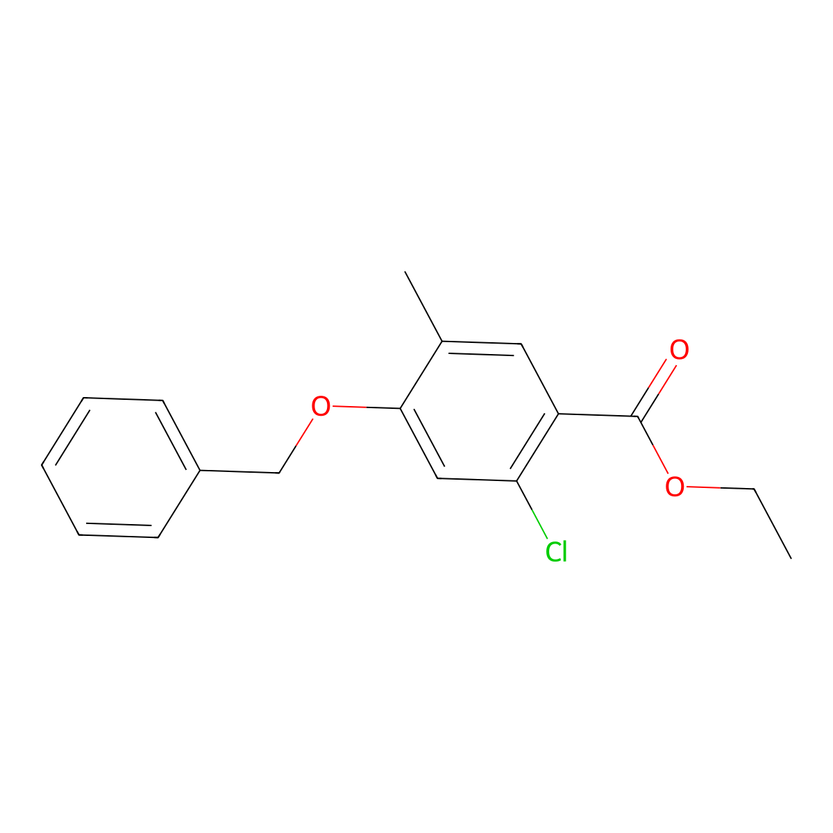 Ethyl 4-(benzyloxy)-2-chloro-5-methylbenzoate molecular structure, CAS 2901096-67-9