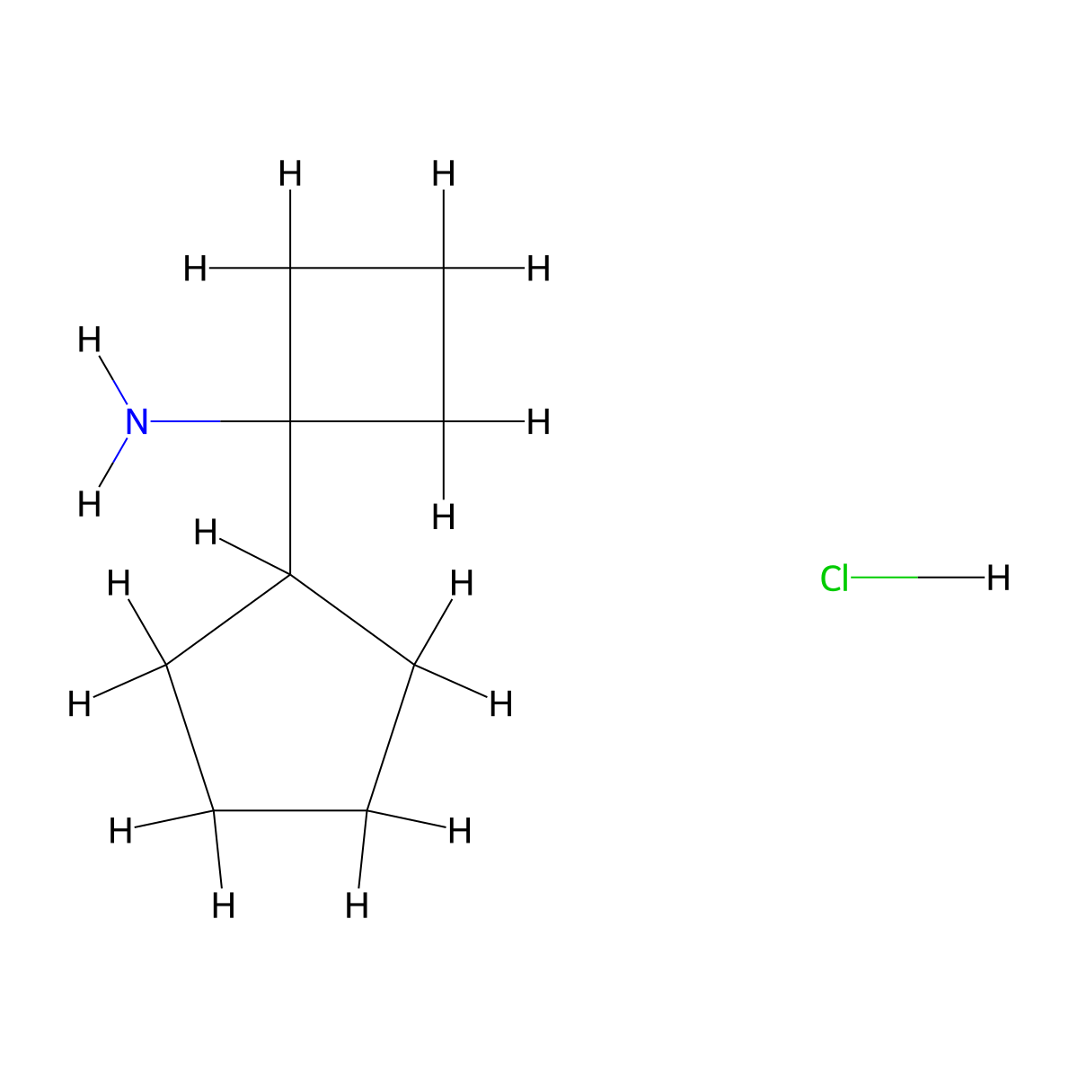 1-Cyclopentylcyclobutan-1-amine hydrochloride molecular structure, CAS 2901096-69-1