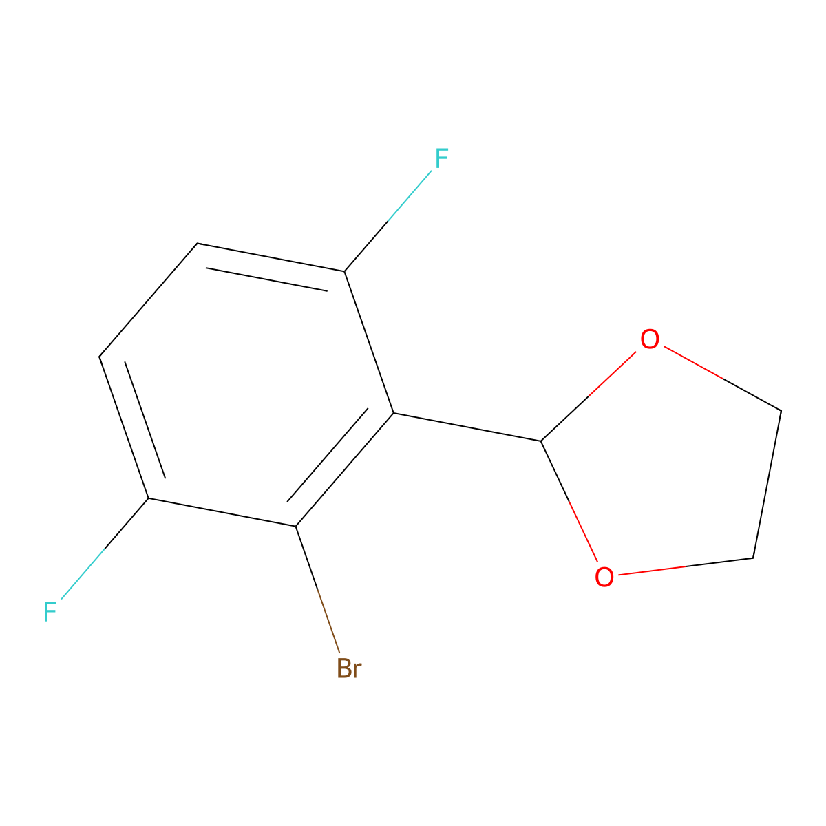 2-(2-Bromo-3,6-difluorophenyl)-1,3-dioxolane molecular structure, CAS 2901096-74-8