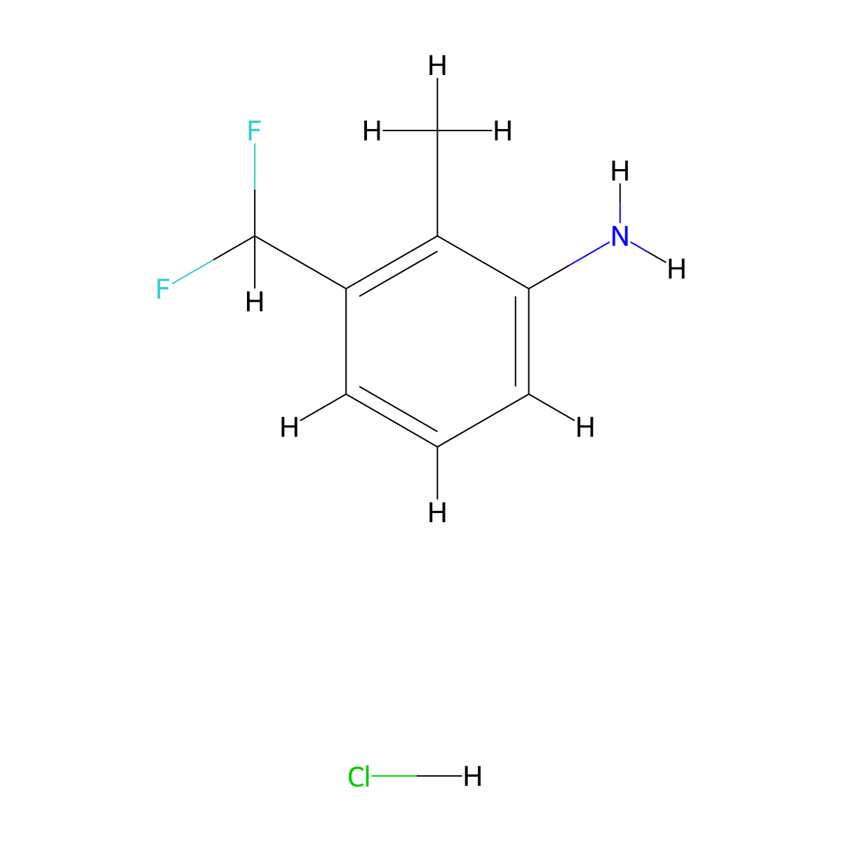 3-(Difluoromethyl)-2-methylaniline hydrochloride molecular structure, CAS 2901096-76-0