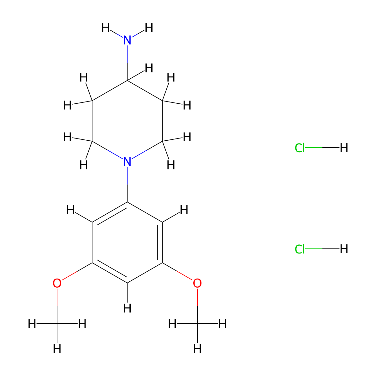1-(3,5-Dimethoxyphenyl)piperidin-4-amine dihydrochloride molecular structure, CAS 2901096-77-1