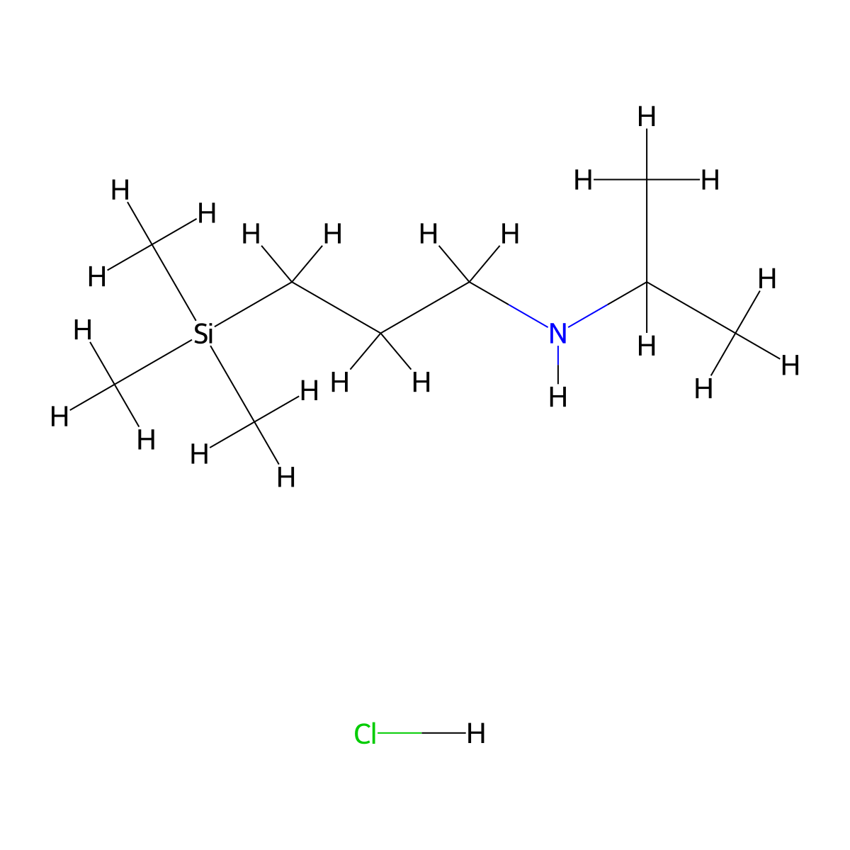 (Propan-2-yl)(3-(trimethylsilyl)propyl)amine hydrochloride molecular structure, CAS 2901096-79-3
