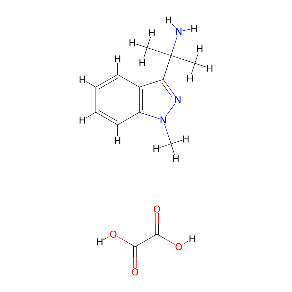 2-(1-methyl-1H-indazol-3-yl)propan-2-amine, oxalic acid molecular structure, CAS 2901096-83-9