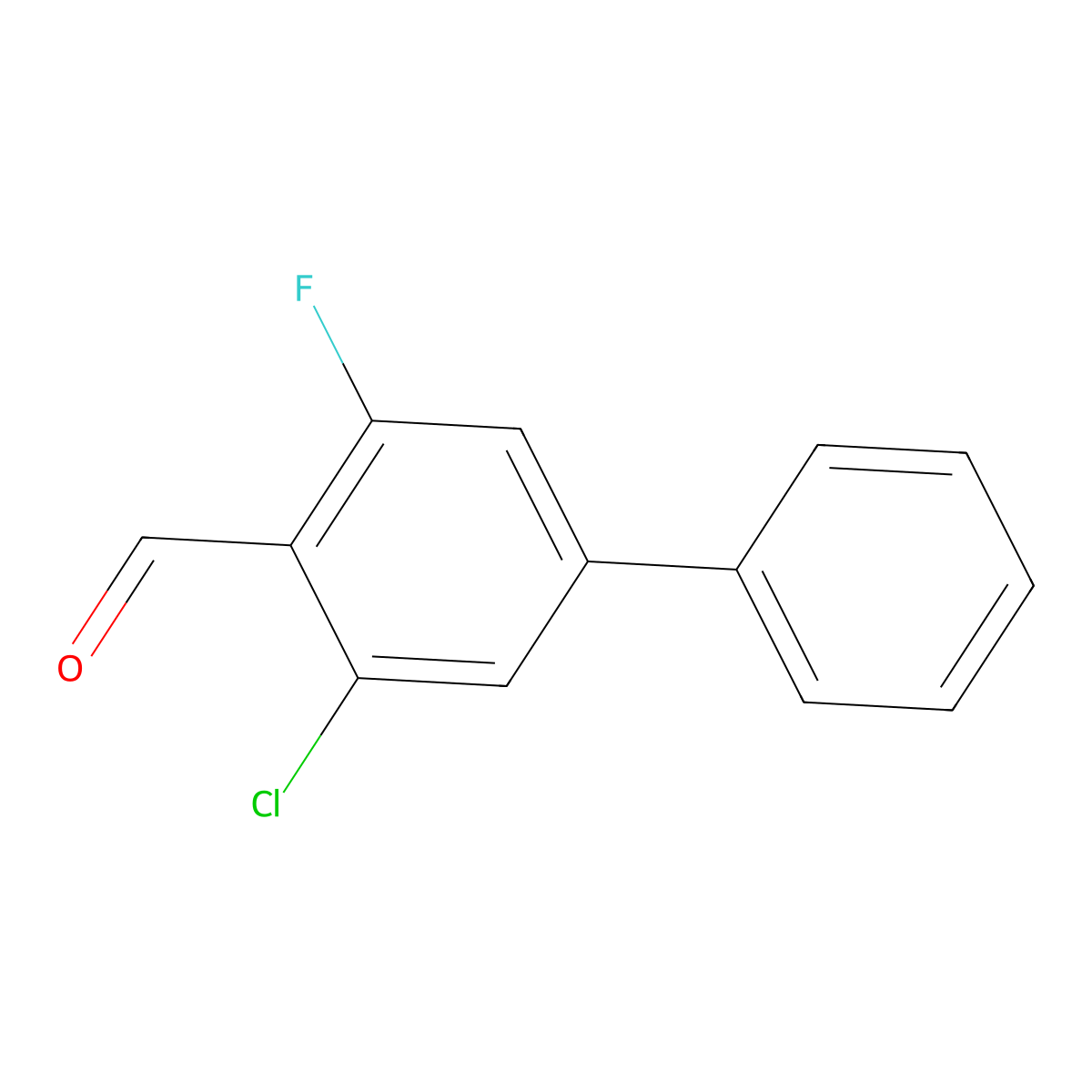3-Chloro-5-fluoro-[1,1'-biphenyl]-4-carbaldehyde molecular structure, CAS 2901096-85-1