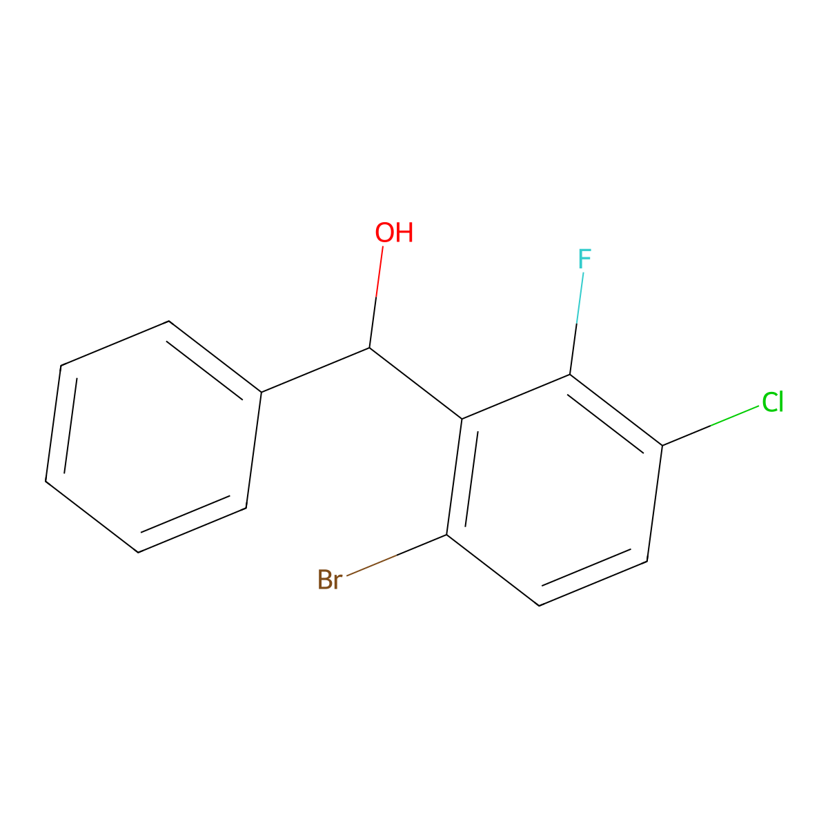 (6-Bromo-3-chloro-2-fluorophenyl)(phenyl)methanol molecular structure, CAS 2901096-87-3