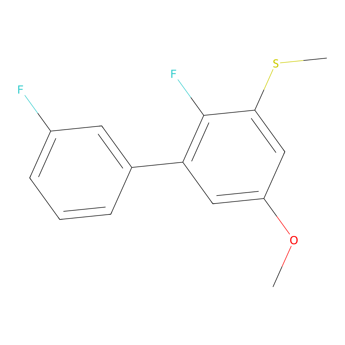 (2,3'-Difluoro-5-methoxy-[1,1'-biphenyl]-3-yl)(methyl)sulfane molecular structure, CAS 2901096-88-4