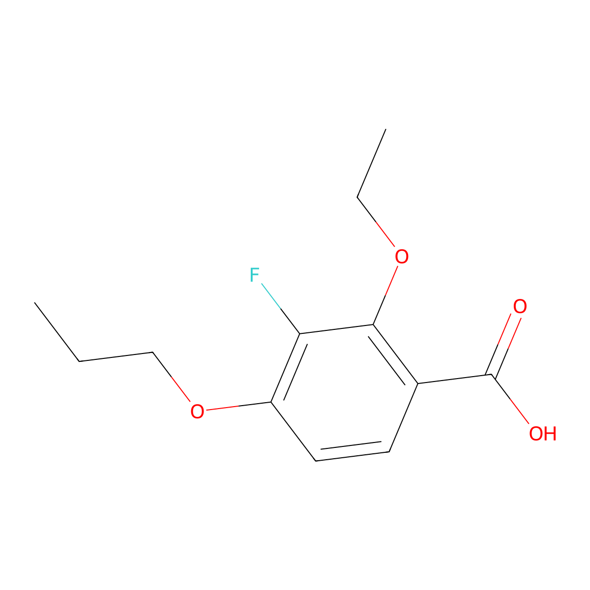 2-Ethoxy-3-fluoro-4-propoxybenzoic acid molecular structure, CAS 2901096-91-9