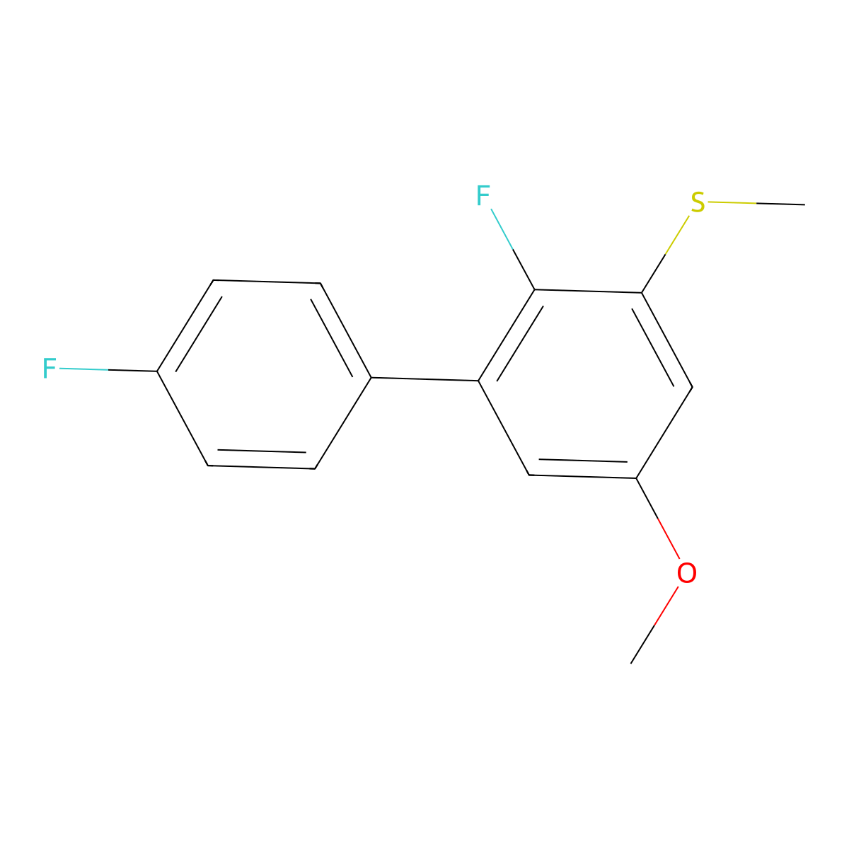 (2,4'-Difluoro-5-methoxy-[1,1'-biphenyl]-3-yl)(methyl)sulfane molecular structure, CAS 2901096-92-0