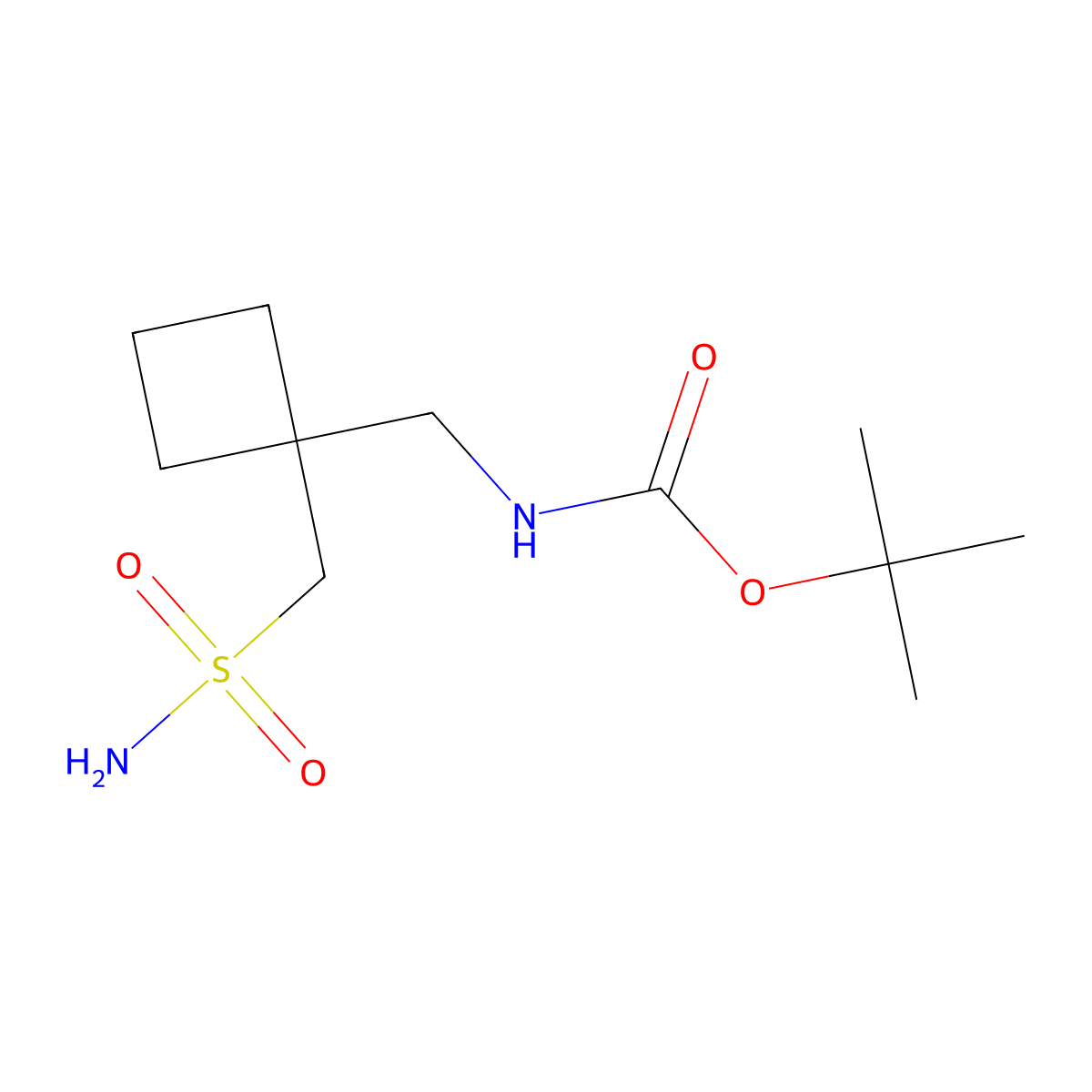 tert-butyl N-{[1-(sulfamoylmethyl)cyclobutyl]methyl}carbamate molecular structure, CAS 2901096-93-1