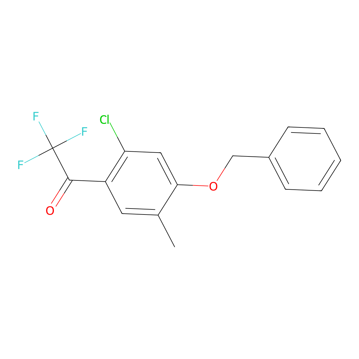 1-(4-(BenZyloxy)-2-chloro-5-methylphenyl)-2,2,2-trifluoroethanone molecular structure, CAS 2901096-96-4