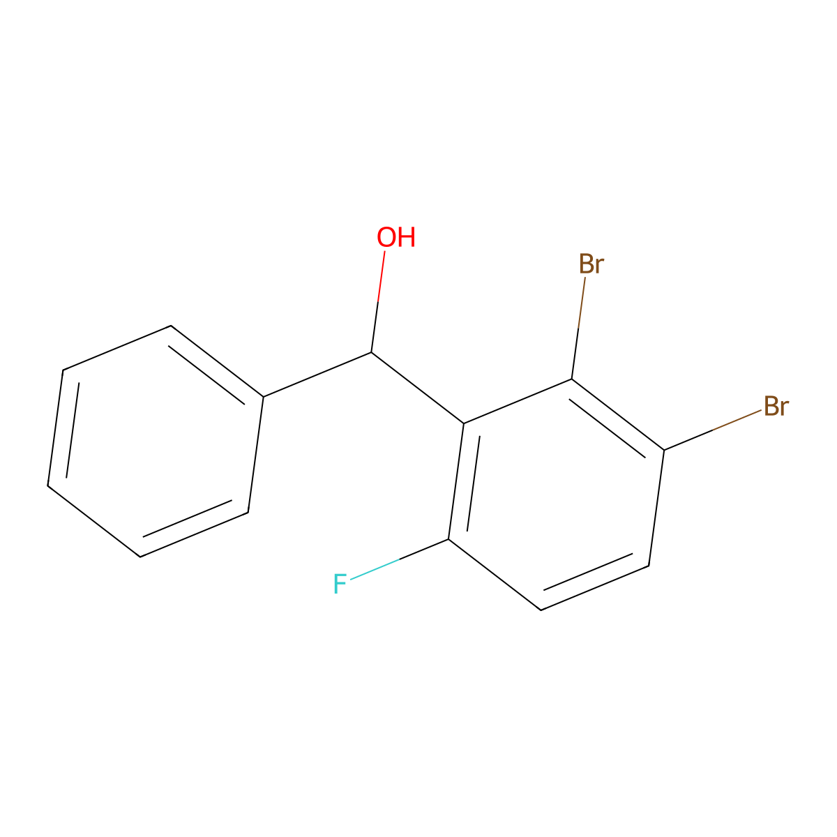 (2,3-Dibromo-6-fluorophenyl)(phenyl)methanol molecular structure, CAS 2901096-99-7