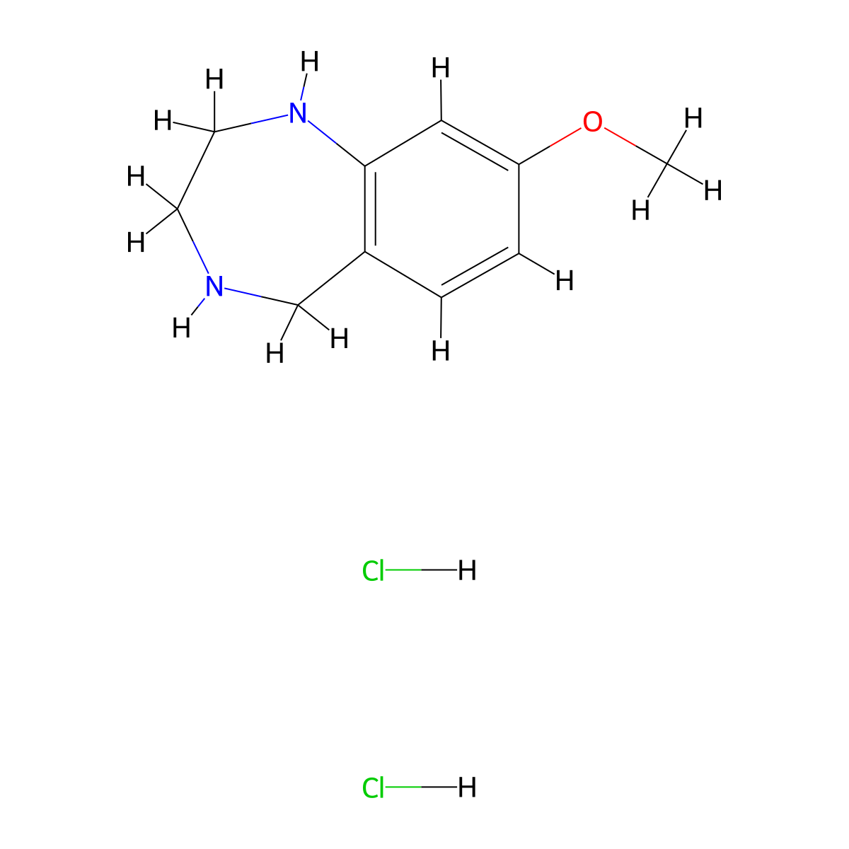8-methoxy-2,3,4,5-tetrahydro-1H-1,4-benzodiazepine dihydrochloride molecular structure, CAS 2901097-03-6